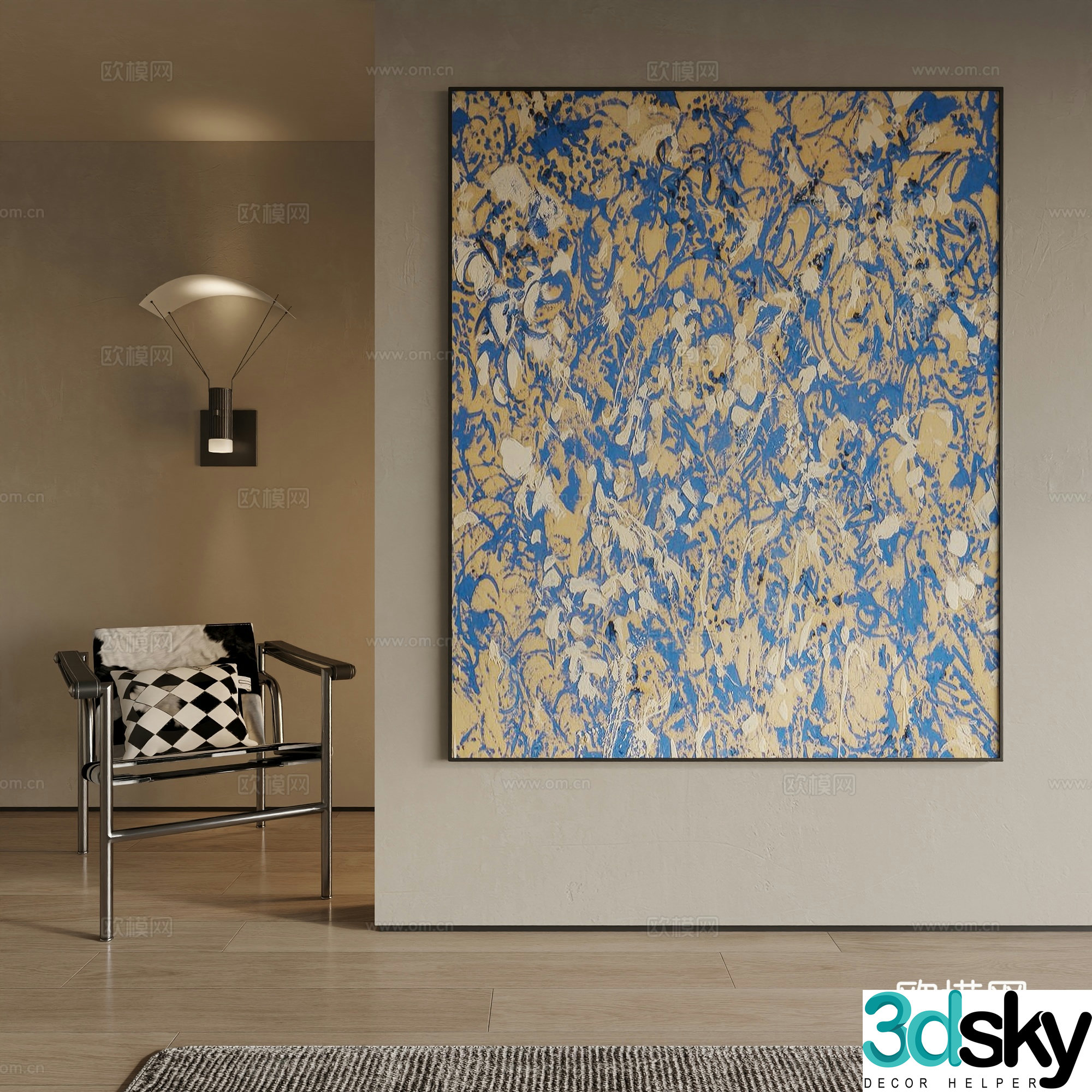 Modern decorative painting 3d model