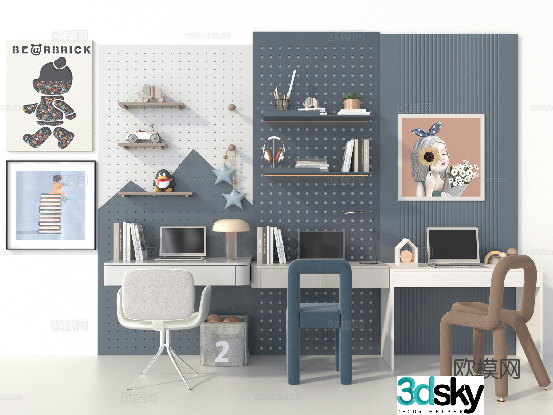 Children’s table and chair 3d model