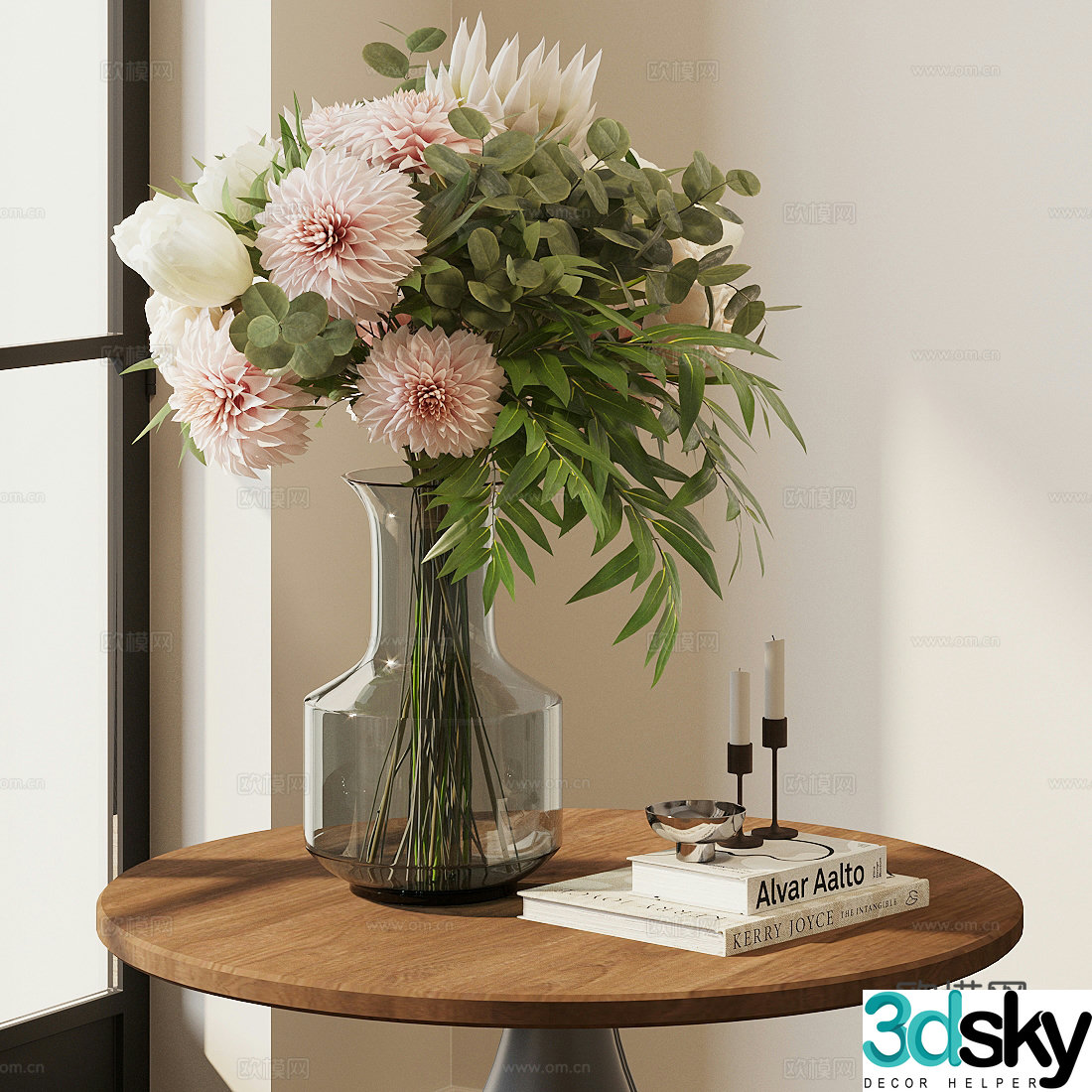 Modern flower potted plants flower ornaments green plant potted plants 3D model