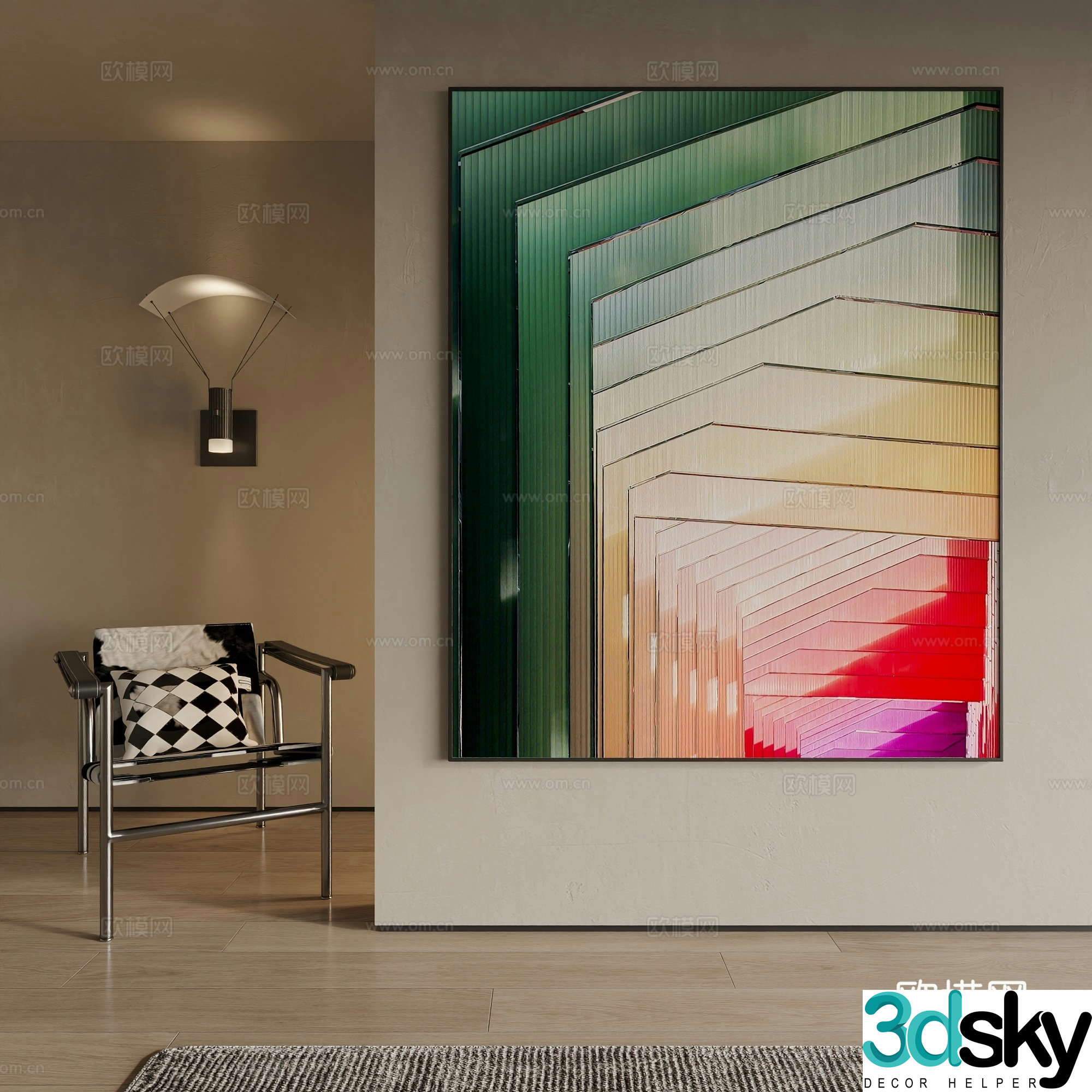 Modern decorative painting 3d model