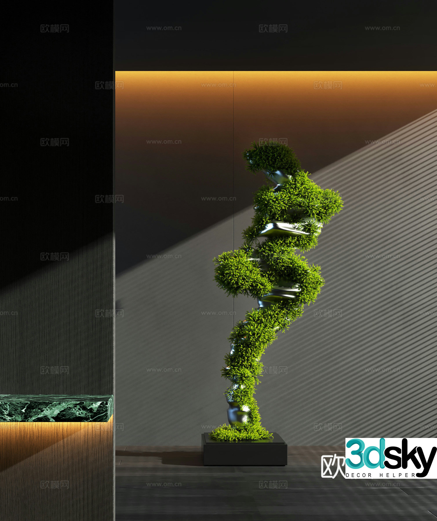 Modern sculpture Moss device 3d model