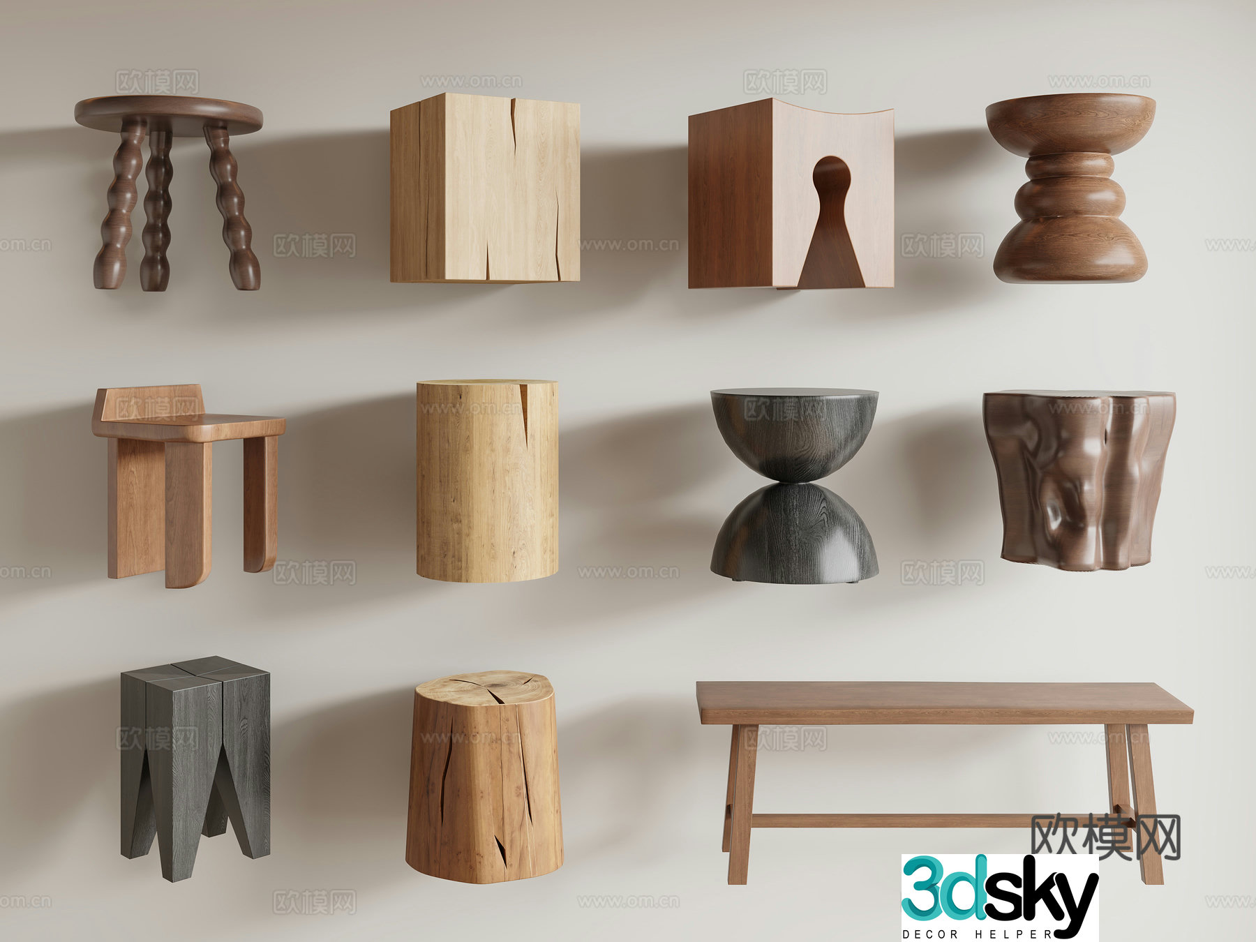 Modern stool 3d model