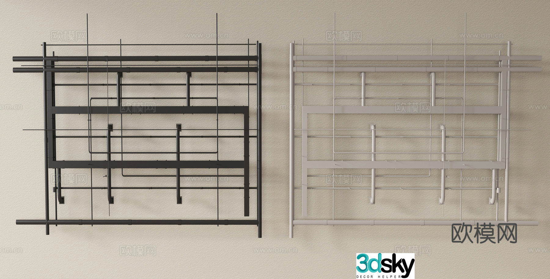 Industrial air duct ceiling Fire duct Ventilation duct Metal duct Air conditioning duct 3D model