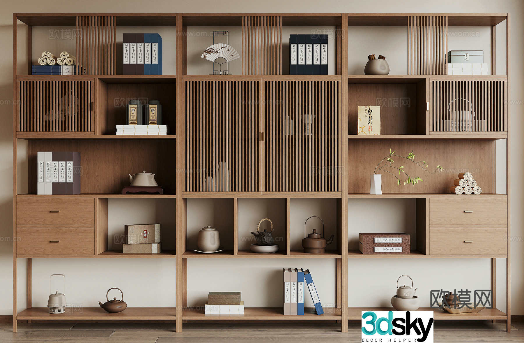 New Chinese style 3D model of Bo Gu shelf