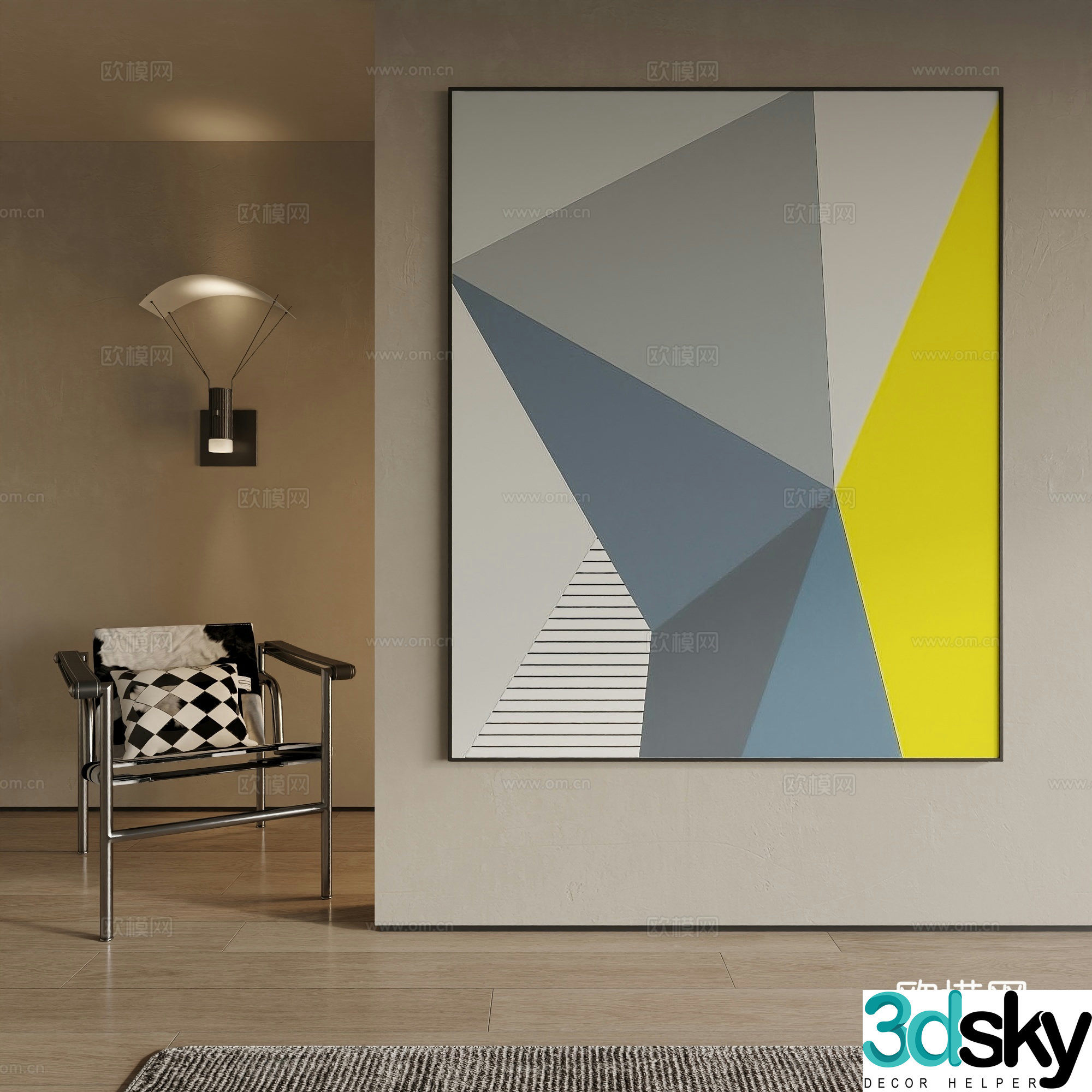 Modern decorative painting 3d model