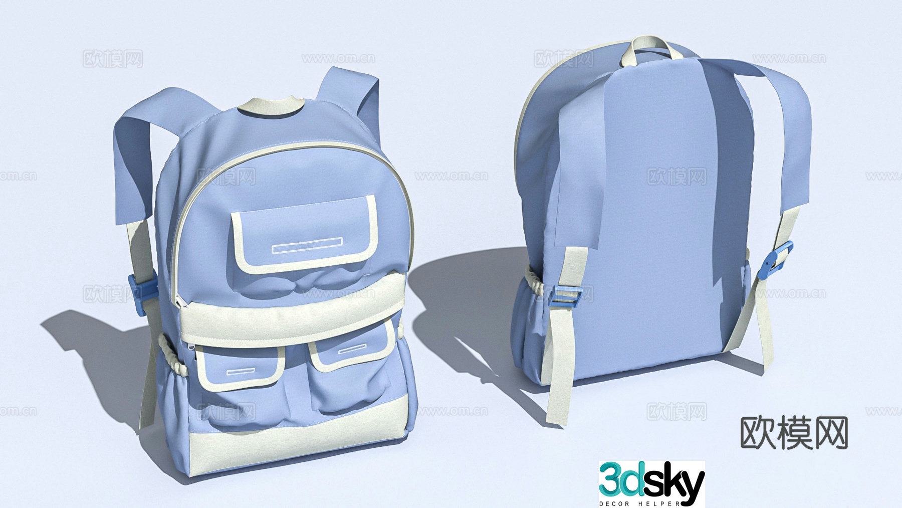 Tote bag leather bag cloth bag backpack daily necessities 3D model