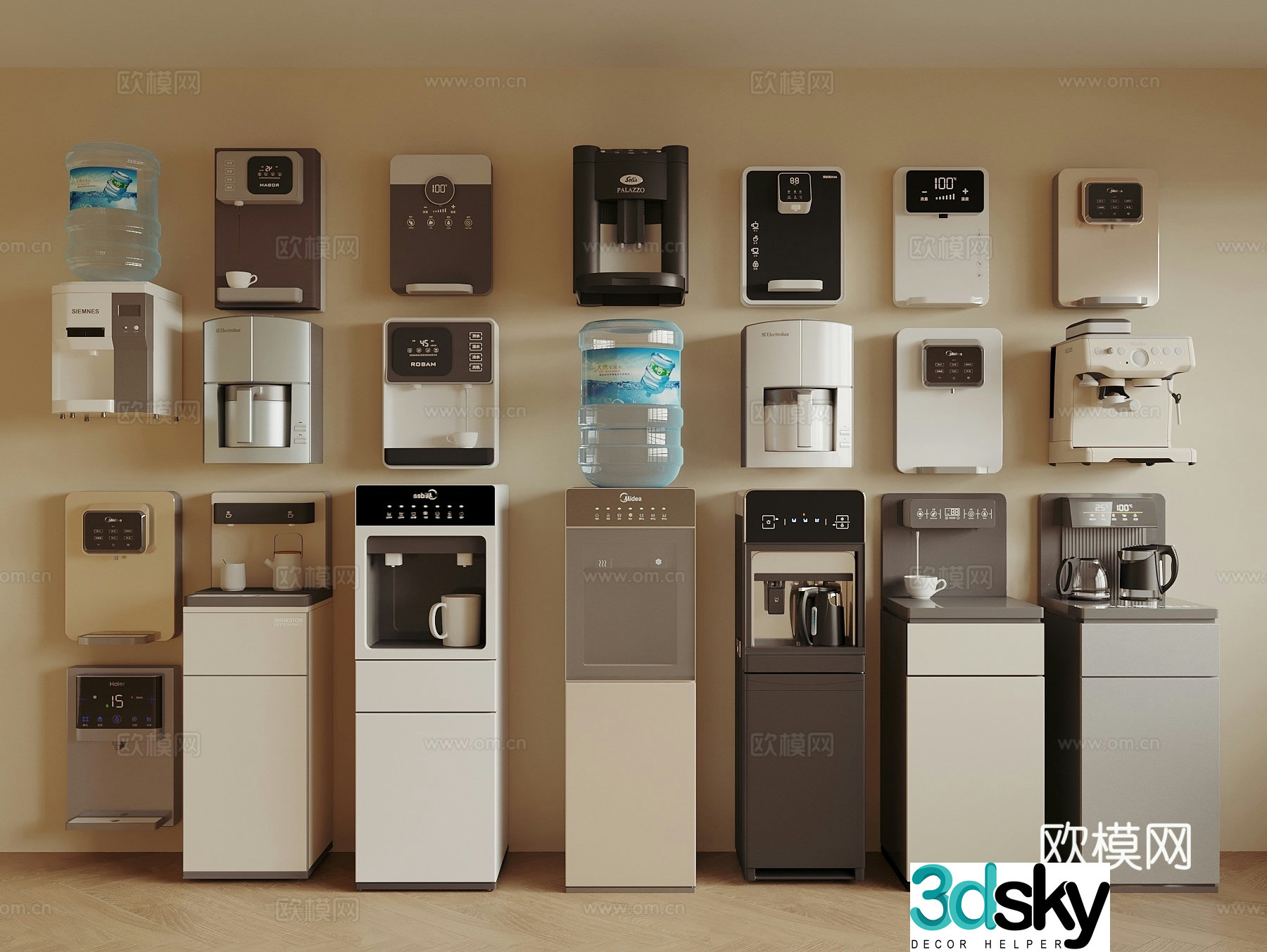 Water dispenser Water dispenser Direct water dispenser Pipeline machine Tea bar machine Wall-mounted water dispenser 3D model