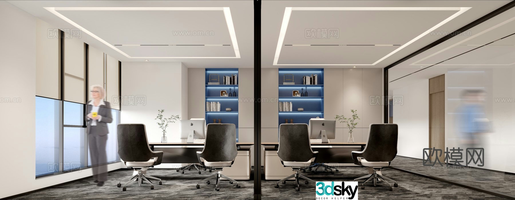 Modern office reception room 3d model
