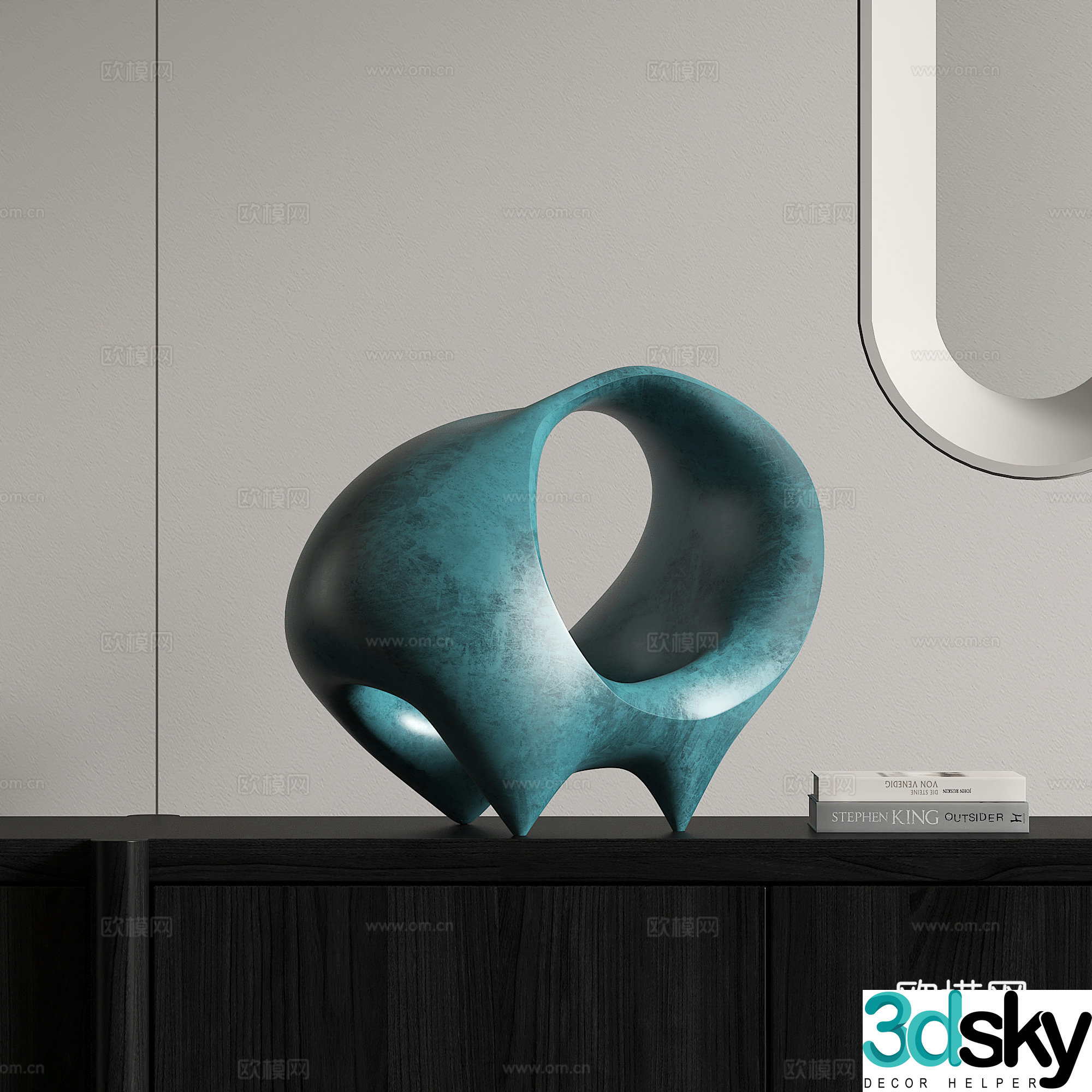 Modern abstract sculpture ornament 3d model