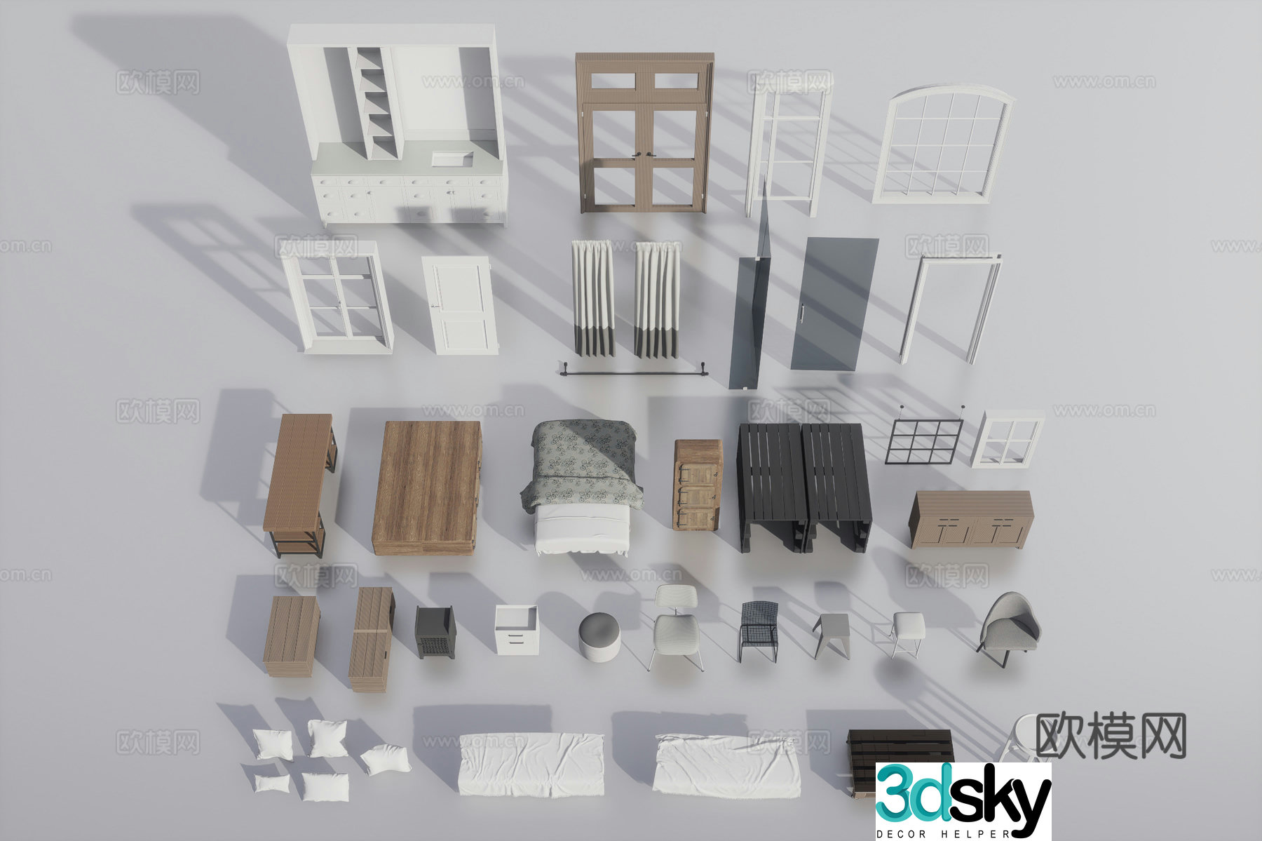 Industrial style furniture 3d model