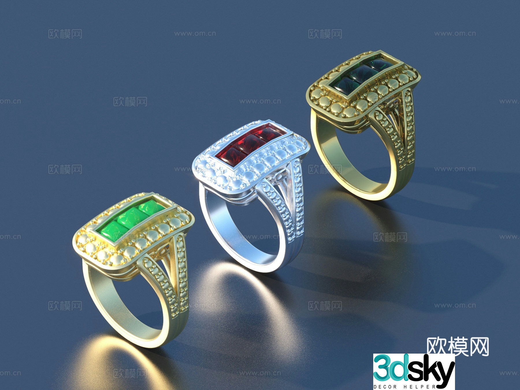 Ring Diamond Ring Gem Ring Gold Ring Silver Ring Jewelry 3D Model