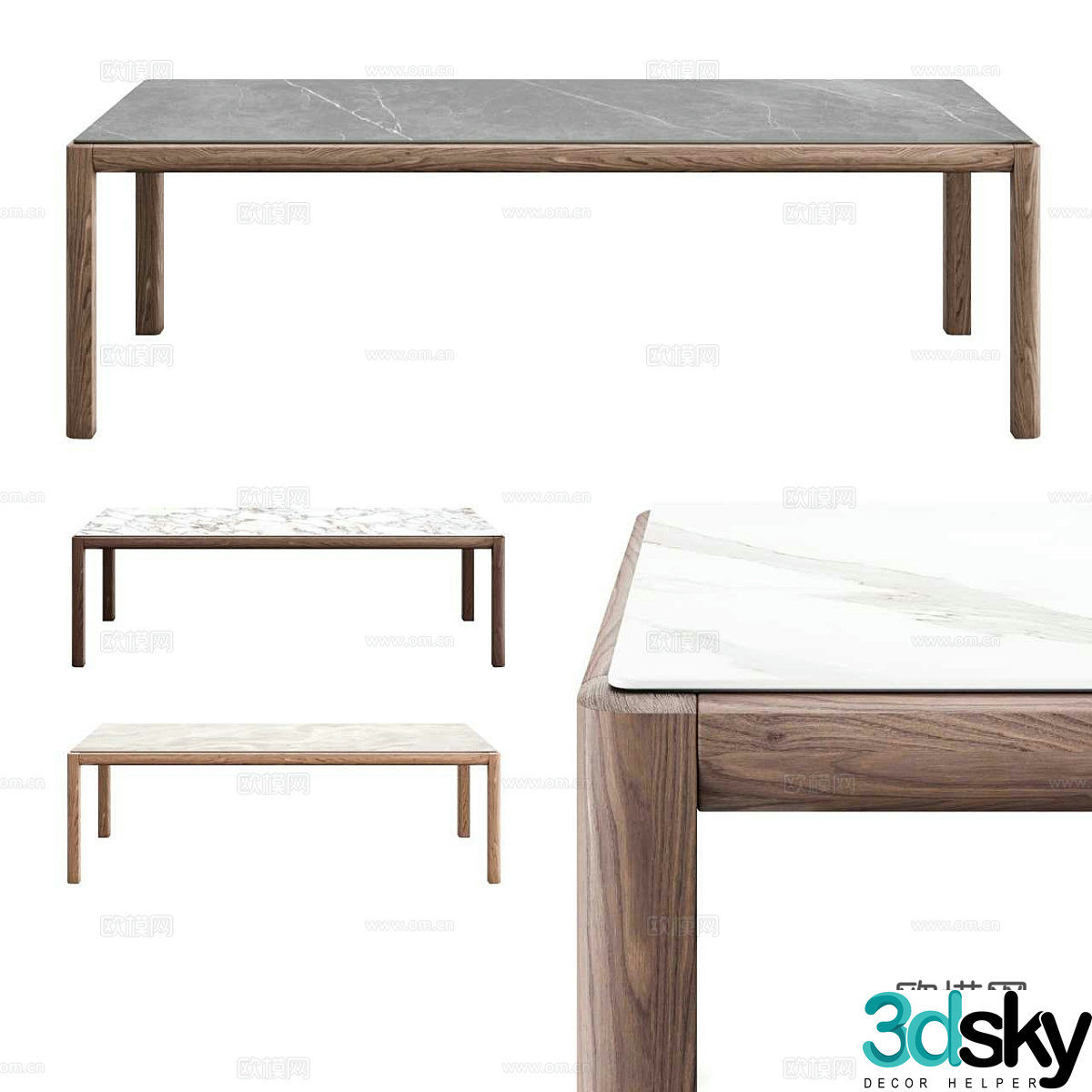 Nordic simple dining table dining table simple dining table table 3d model