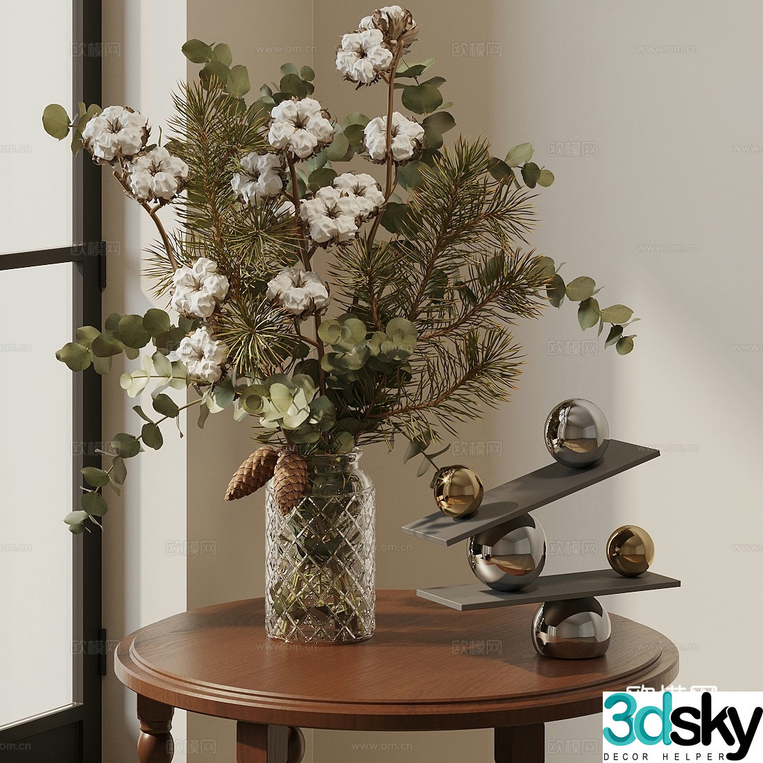 Flower art potted plants Green plant potted plants Flower art green plant 3D model