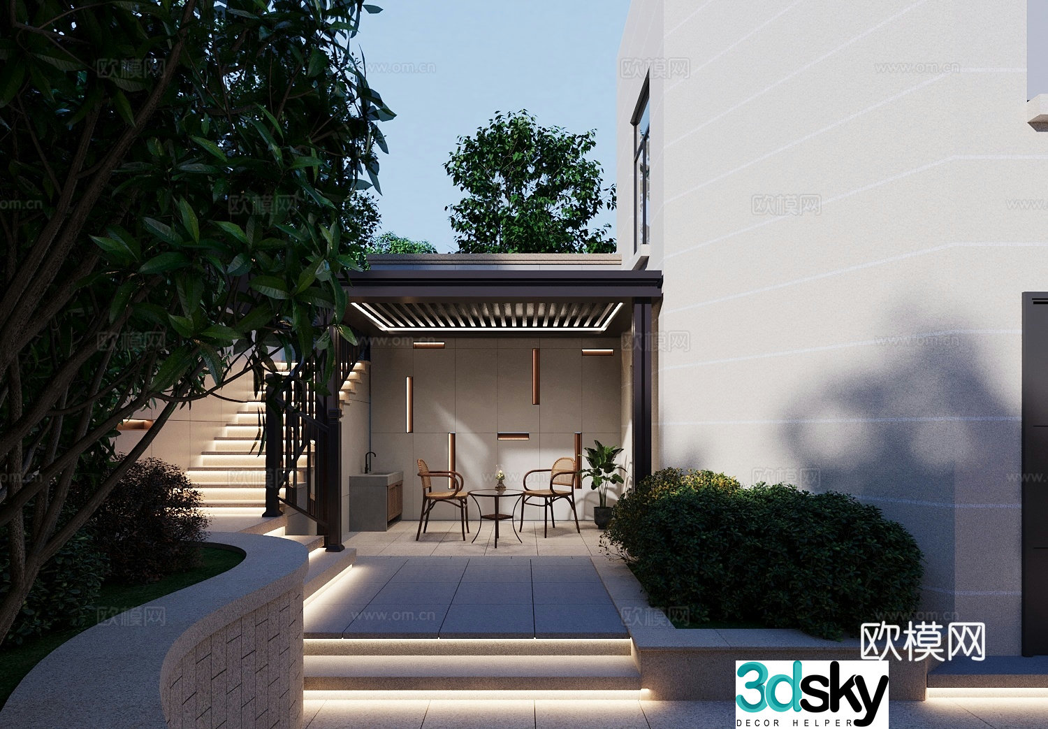 Community courtyard 3D model
