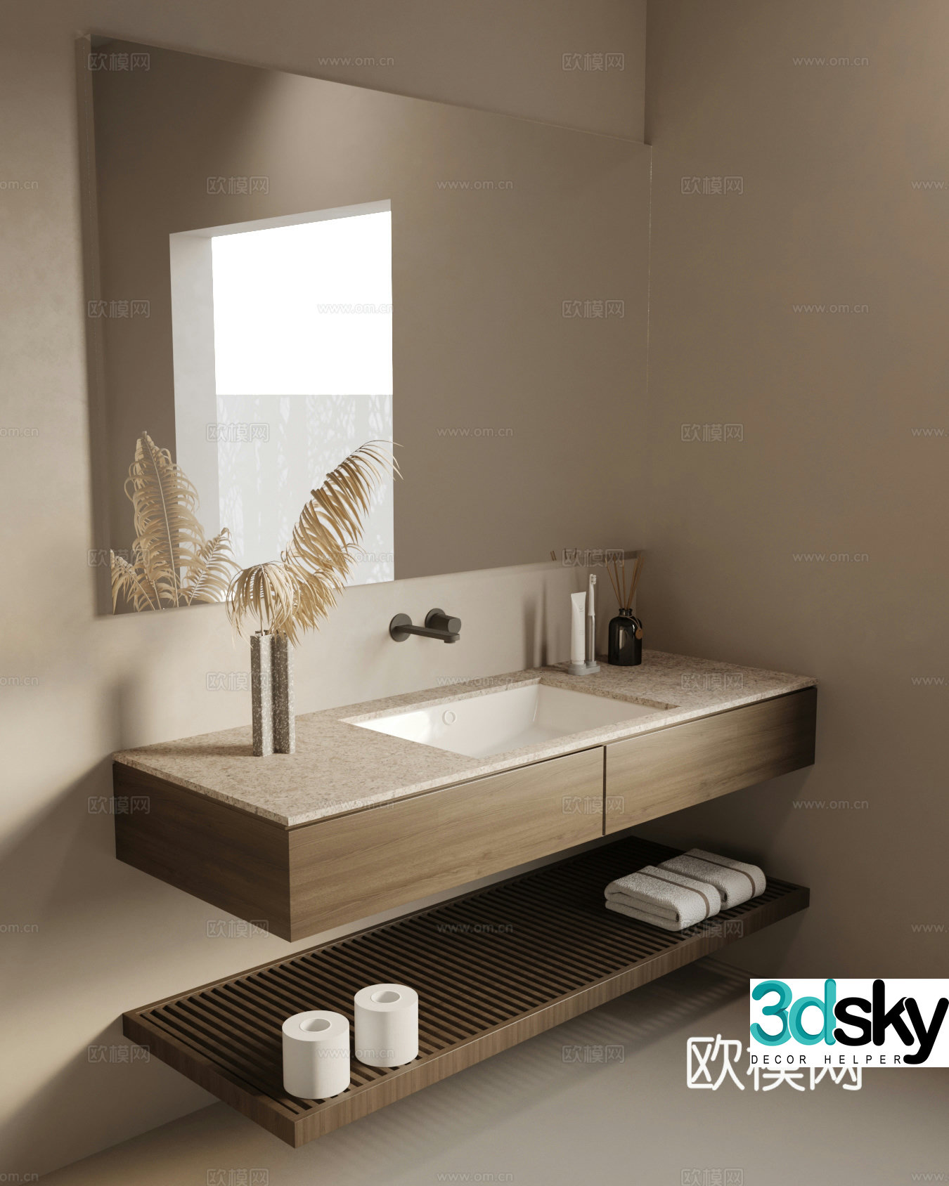 Bathroom cabinet Jijifeng bathroom cabinet 3D model