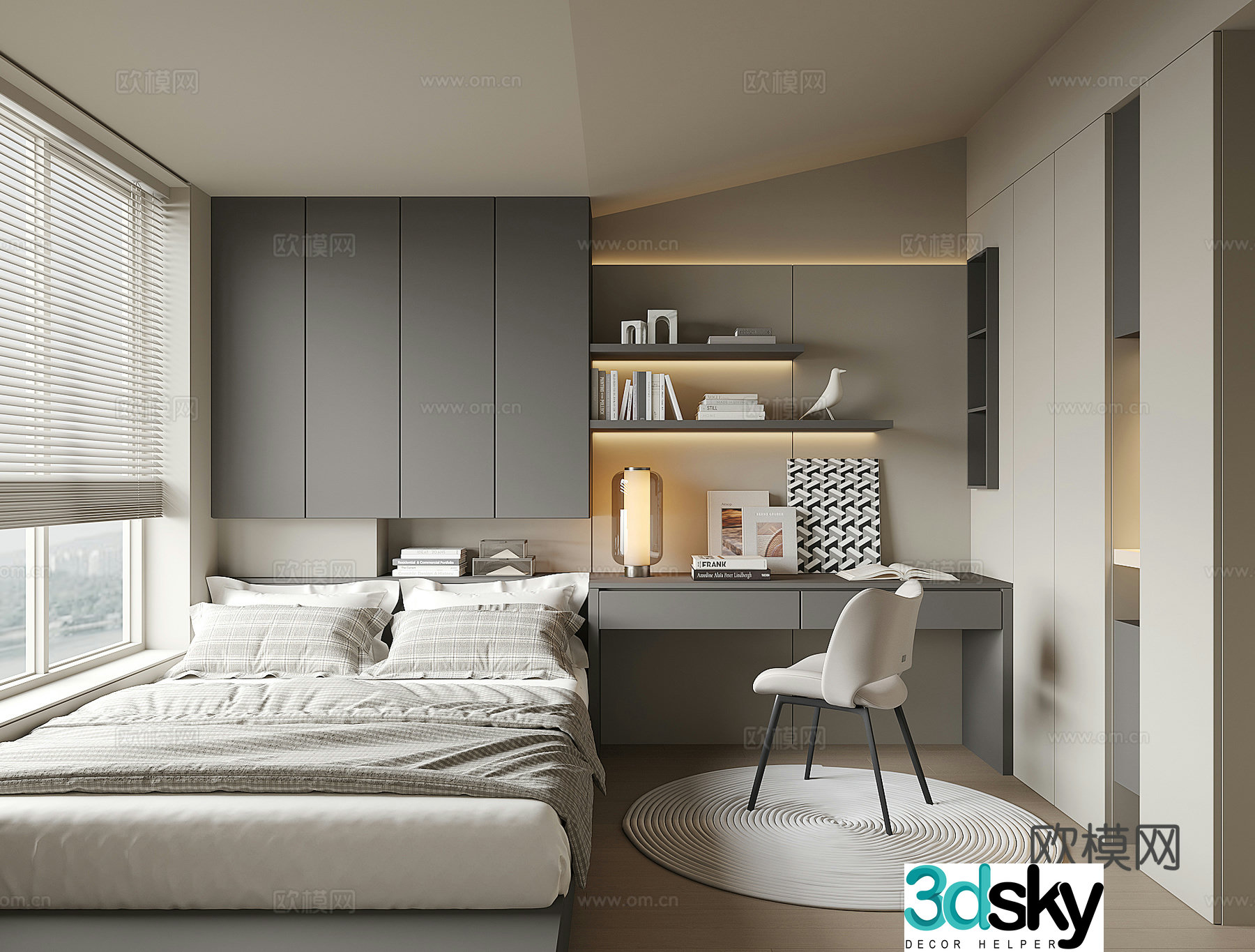 Modern tatami bedroom 3d model