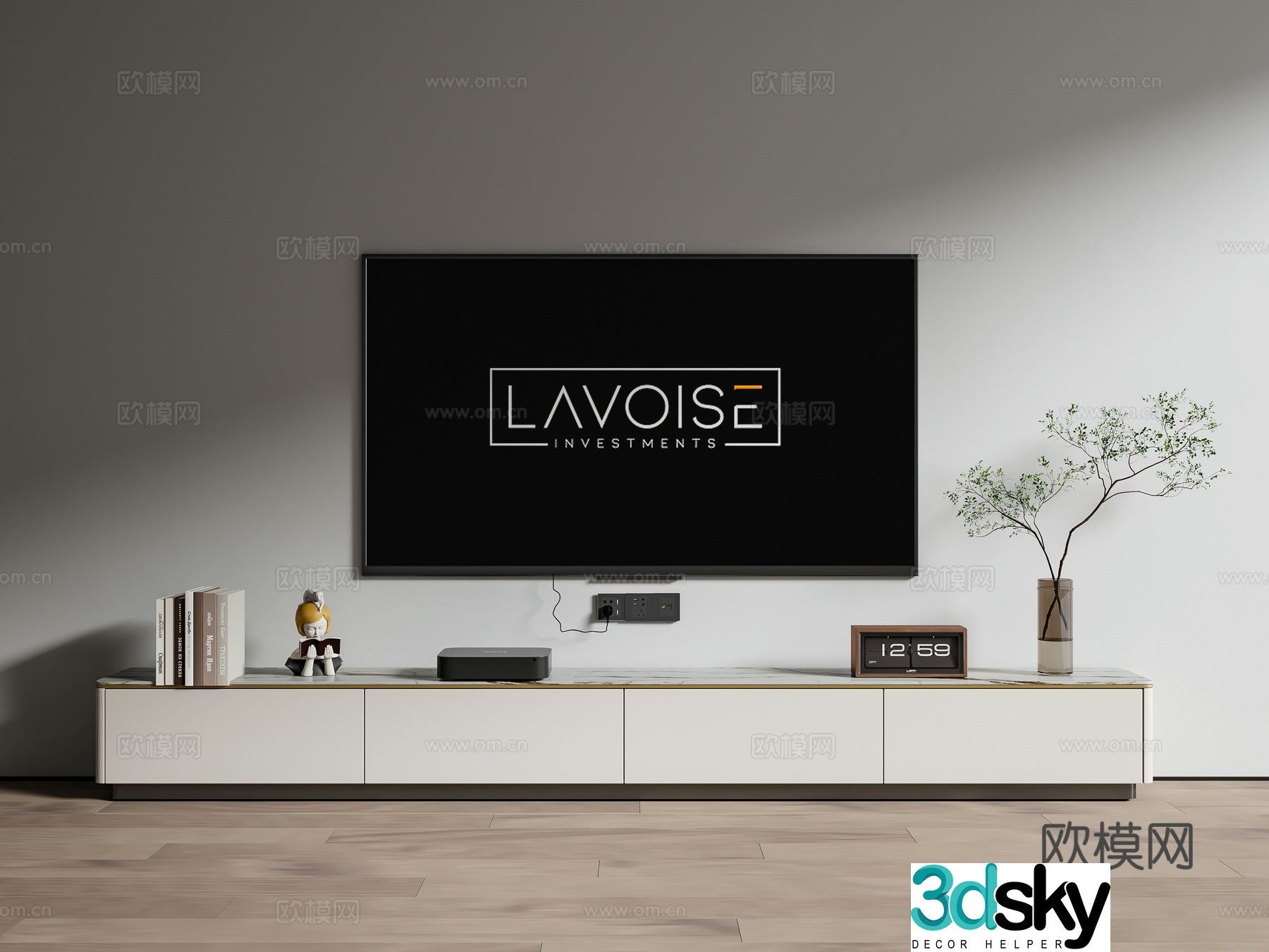 Modern minimalist TV cabinet 3d model