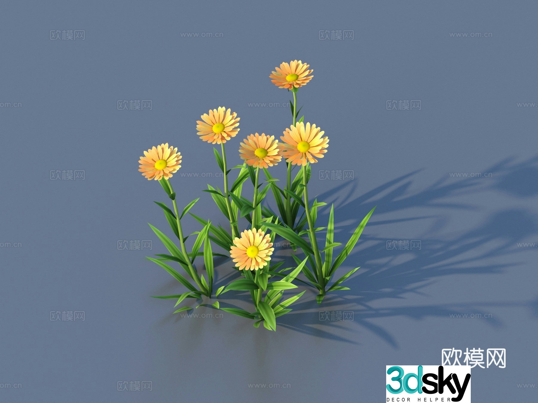 Flowers Wild Flowers Green Plants Flowers 3D Model