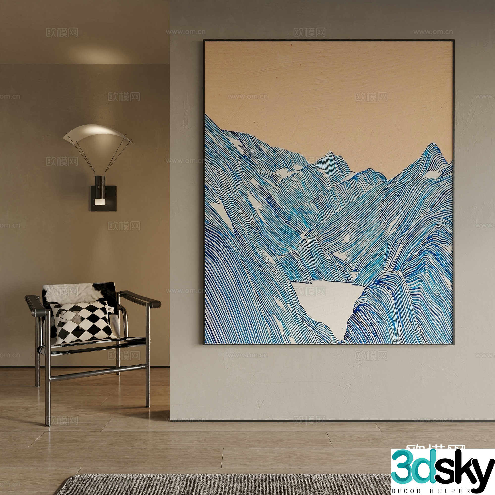 Modern decorative painting 3d model