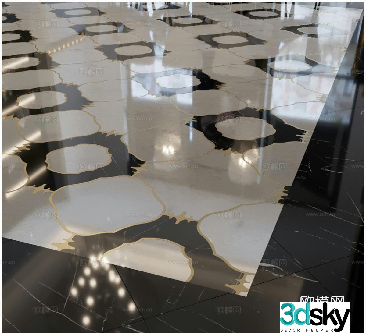 European classical seamless marble marble floor tiles parquet marble 3d model