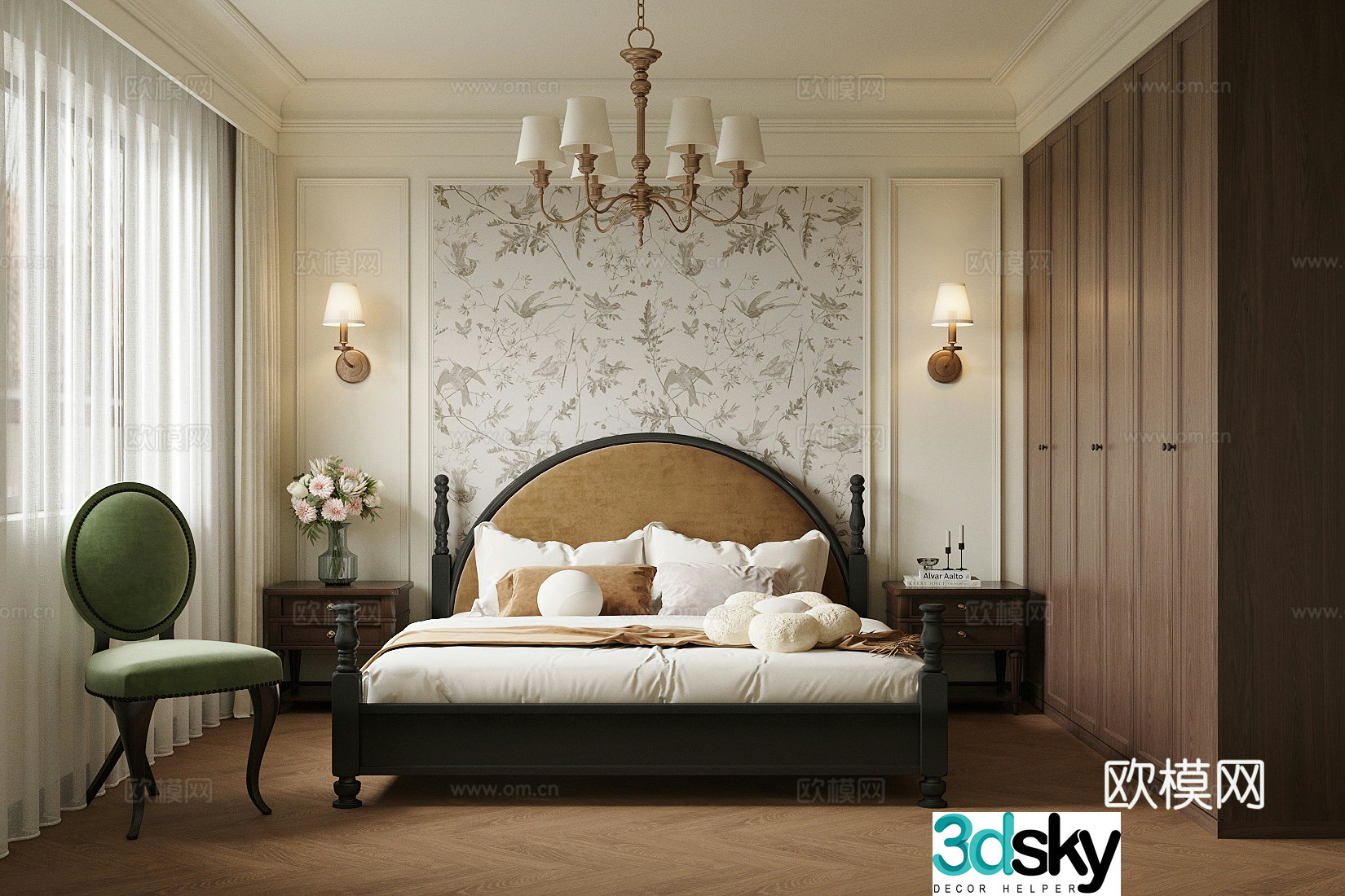 French home bedroom master bedroom 3d model