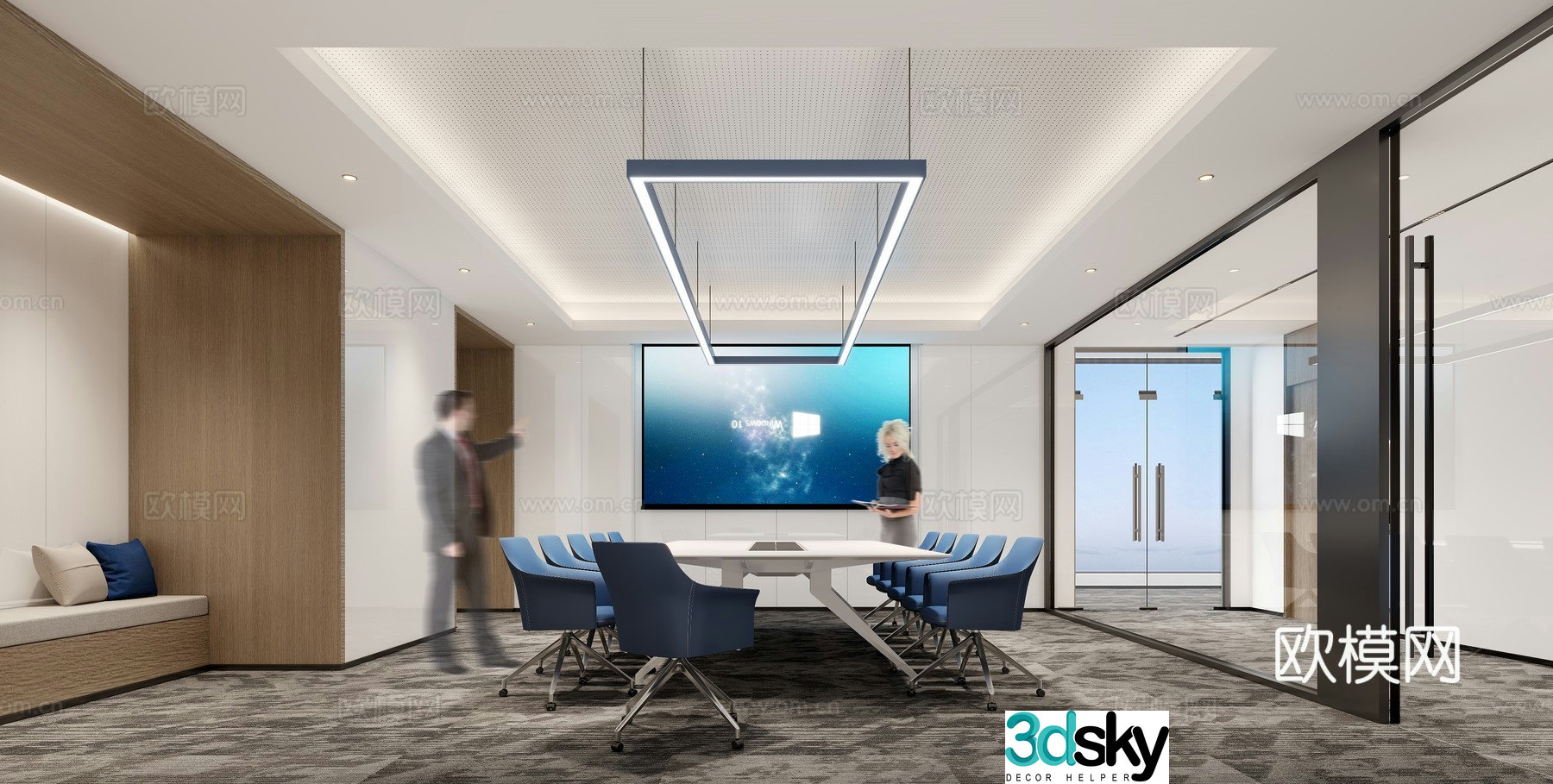 Modern office meeting room 3d model