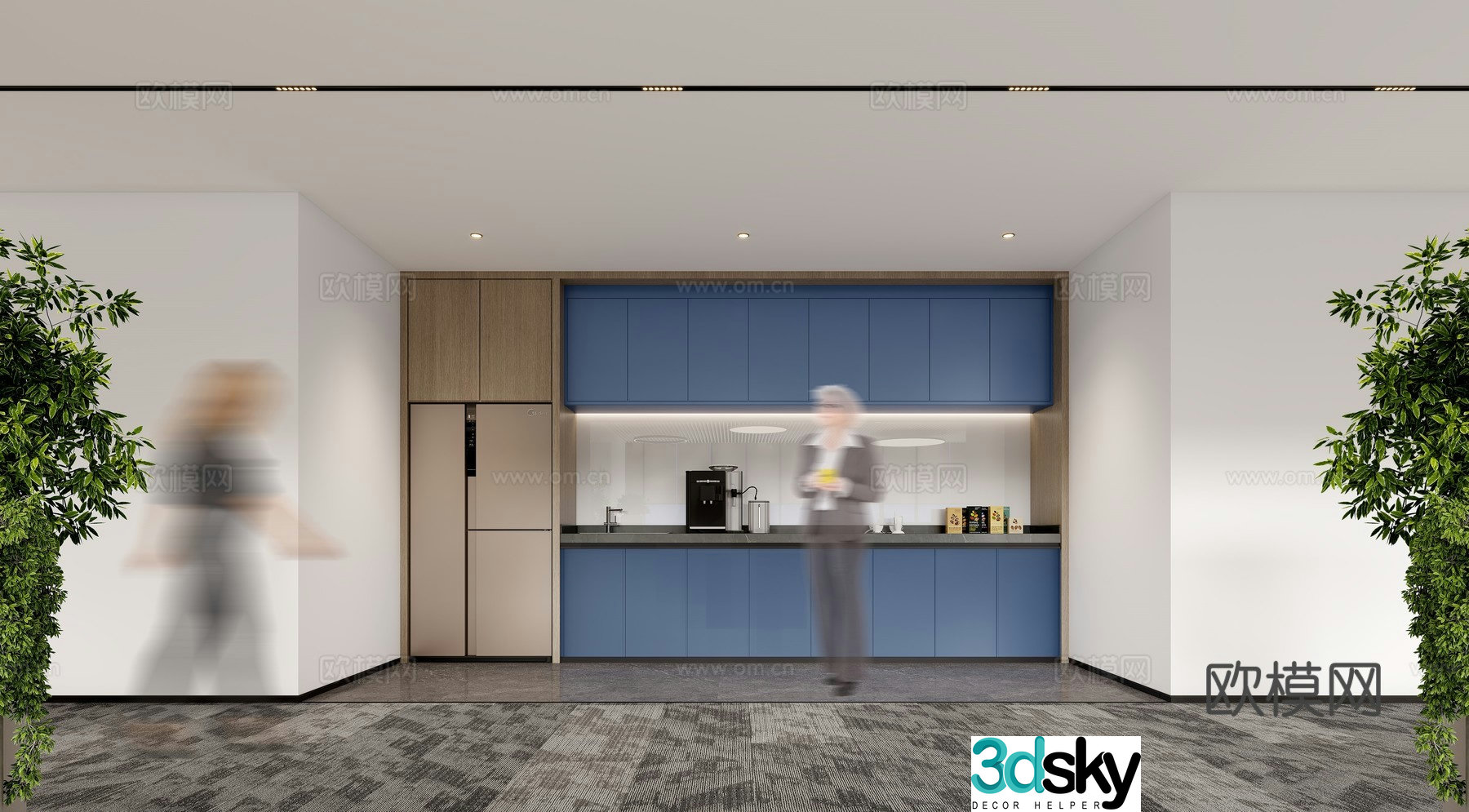 Modern office pantry 3D model