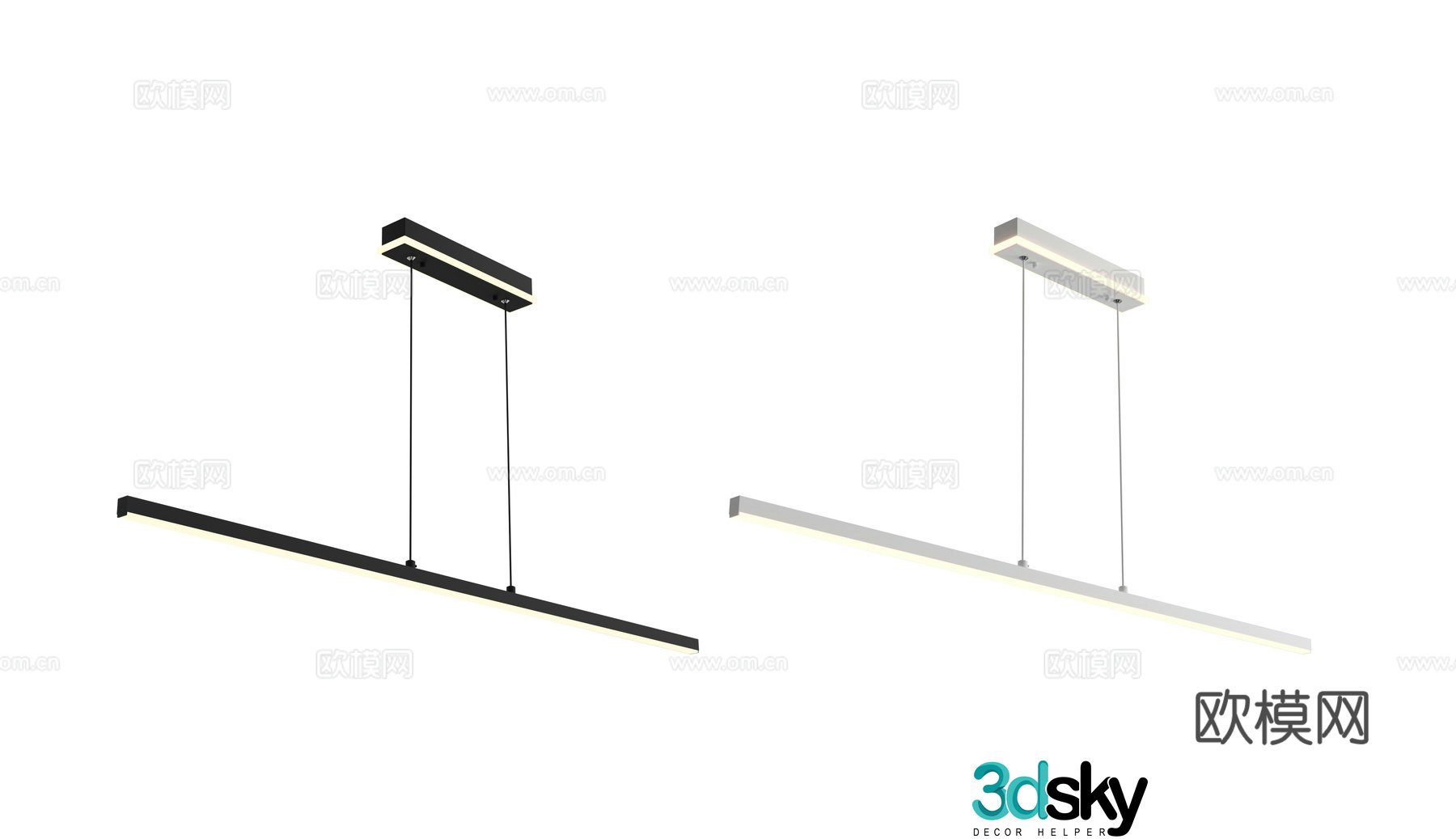 Long chandelier 3d model