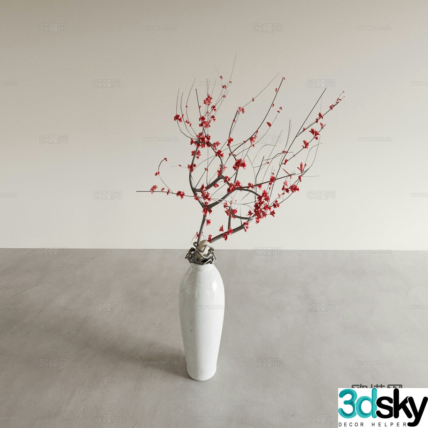 Vase Flower Art Flower Arrangement Green Plant Bonsai Pot Plant Indoor Green Plant Plant Ornament 3D Model