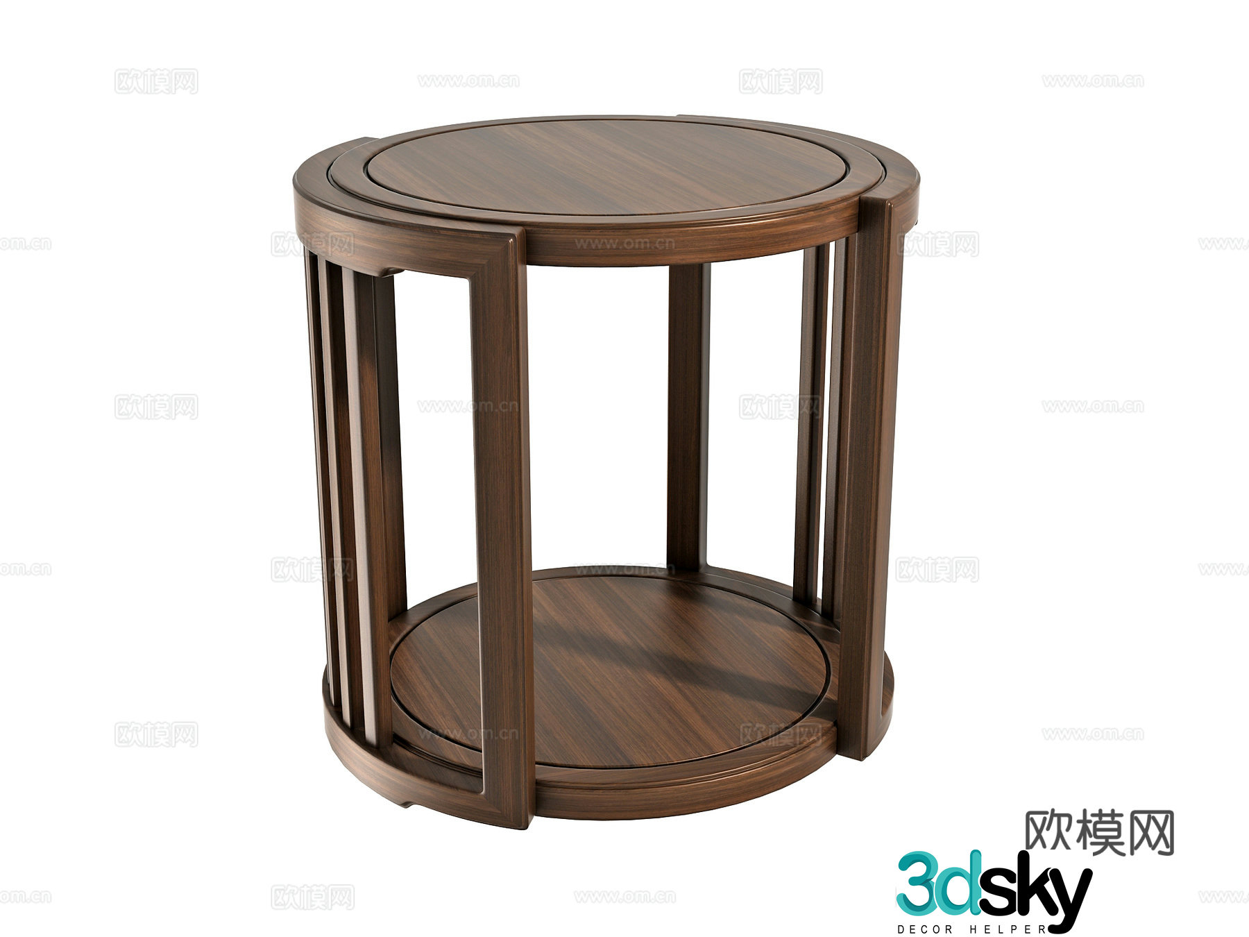New Chinese style side angle 3D model