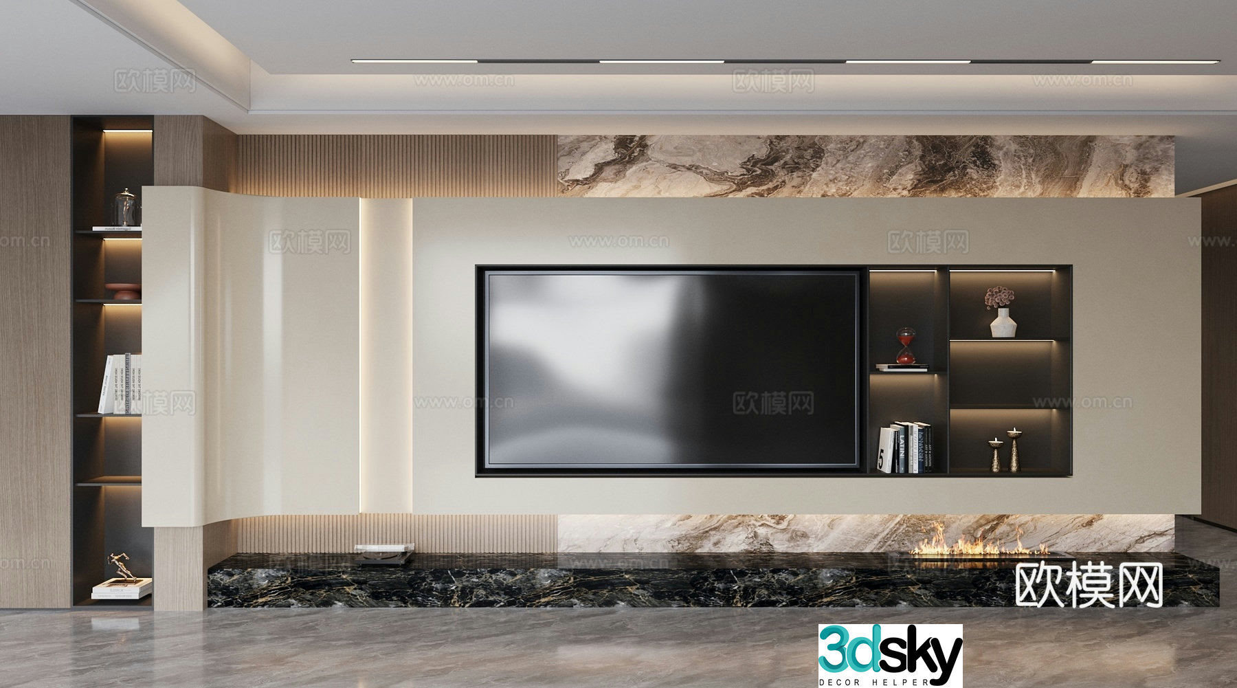Modern background wall Marble background wall Living room background wall Rock slab background wall Hanging background wall 3d model