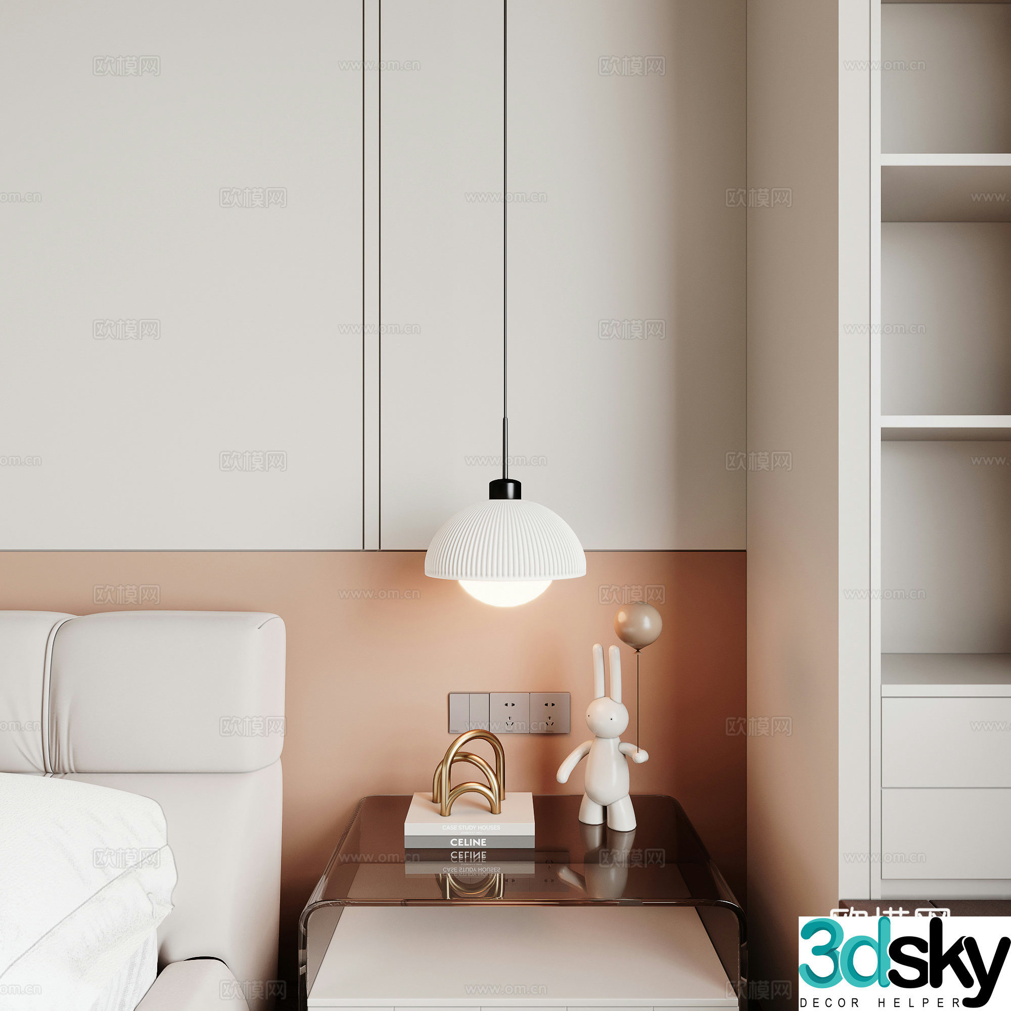 Modern kids room chandelier 3d model