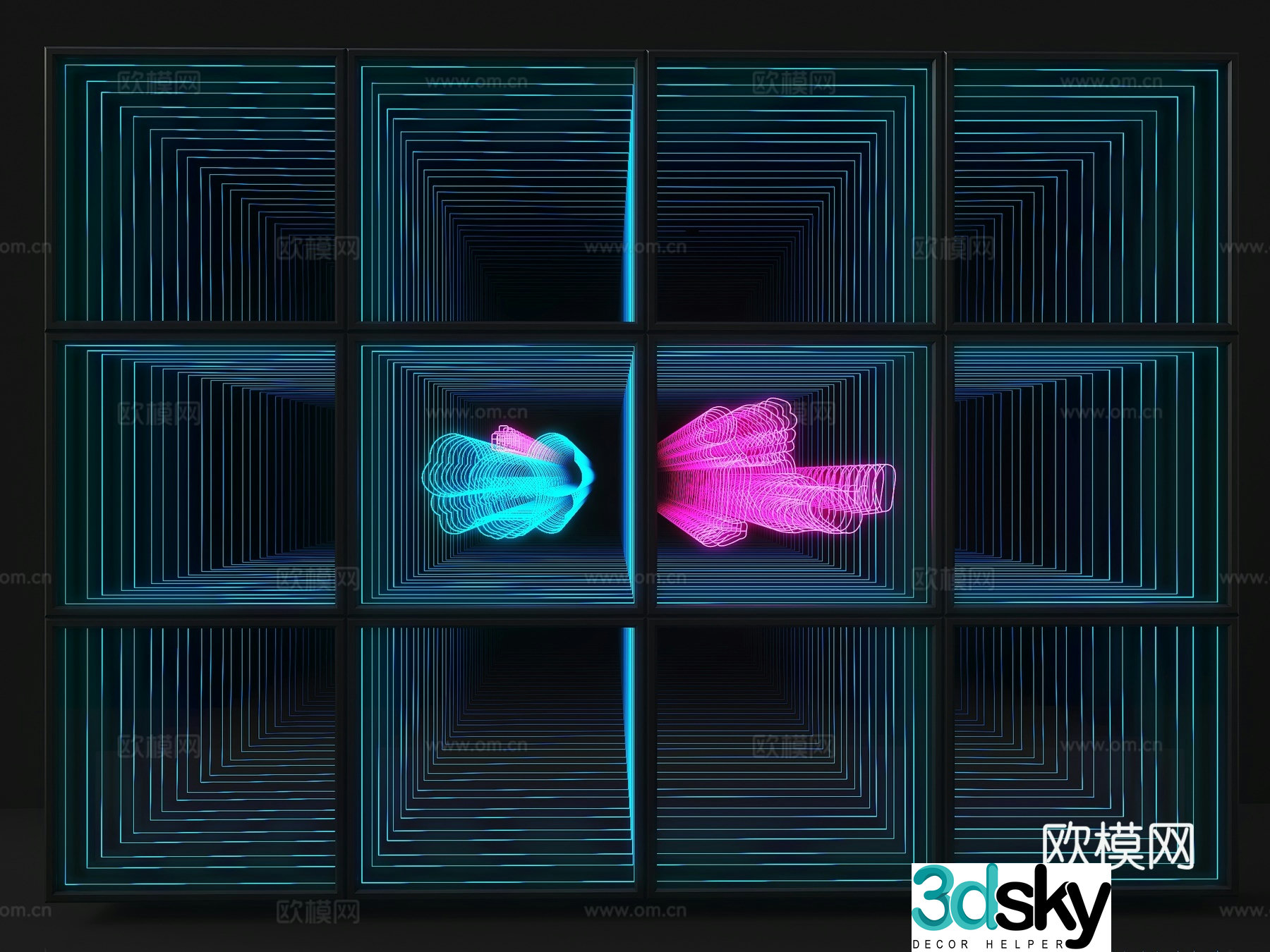 Modern Abyss Mirror Internet celebrity Abyss Mirror Modern Mirror Decorative Abyss Mirror Tunnel Mirror 3D Model