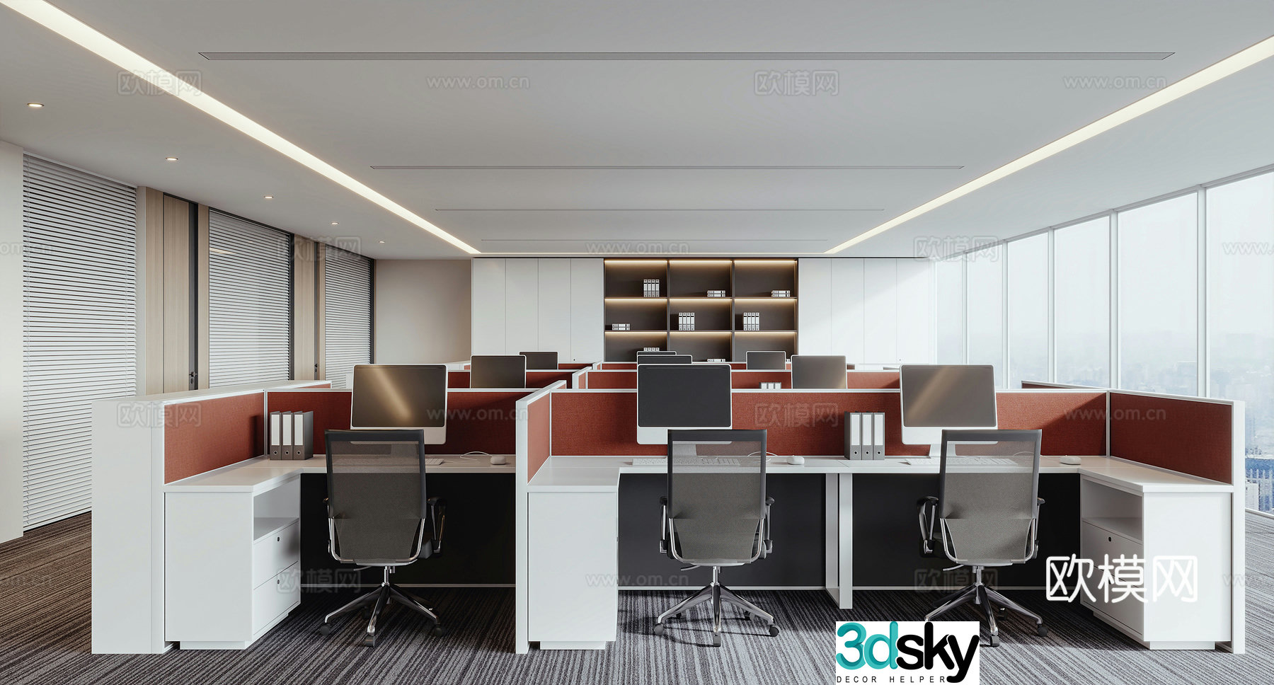 Modern open office 3d model