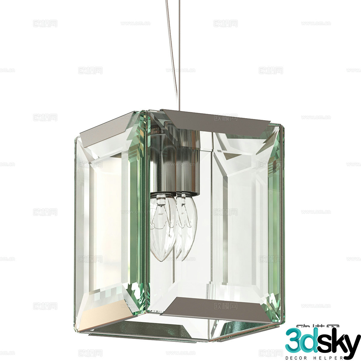 3d model of glass chandelier