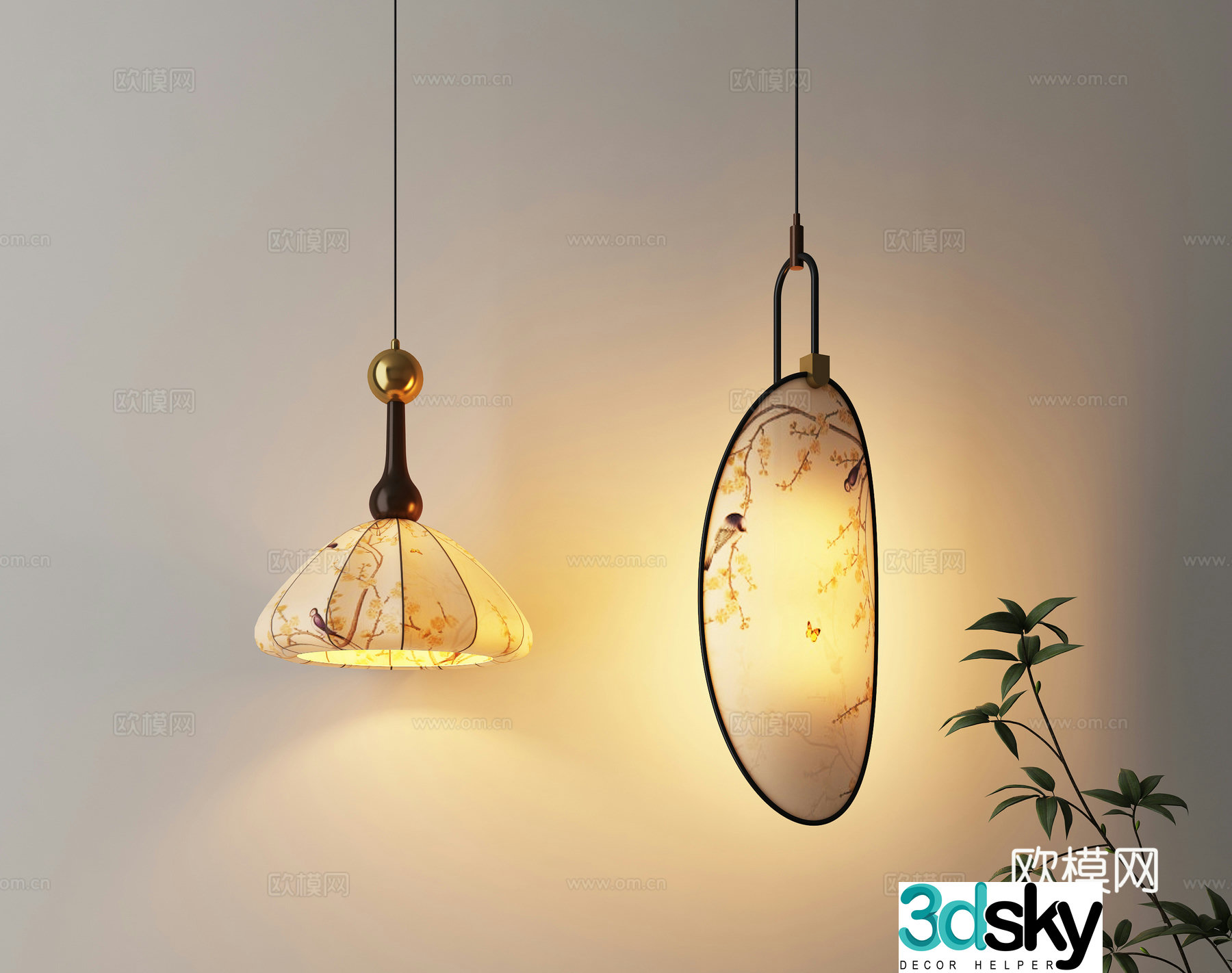 Song’s aesthetic small chandelier headboard 3D model