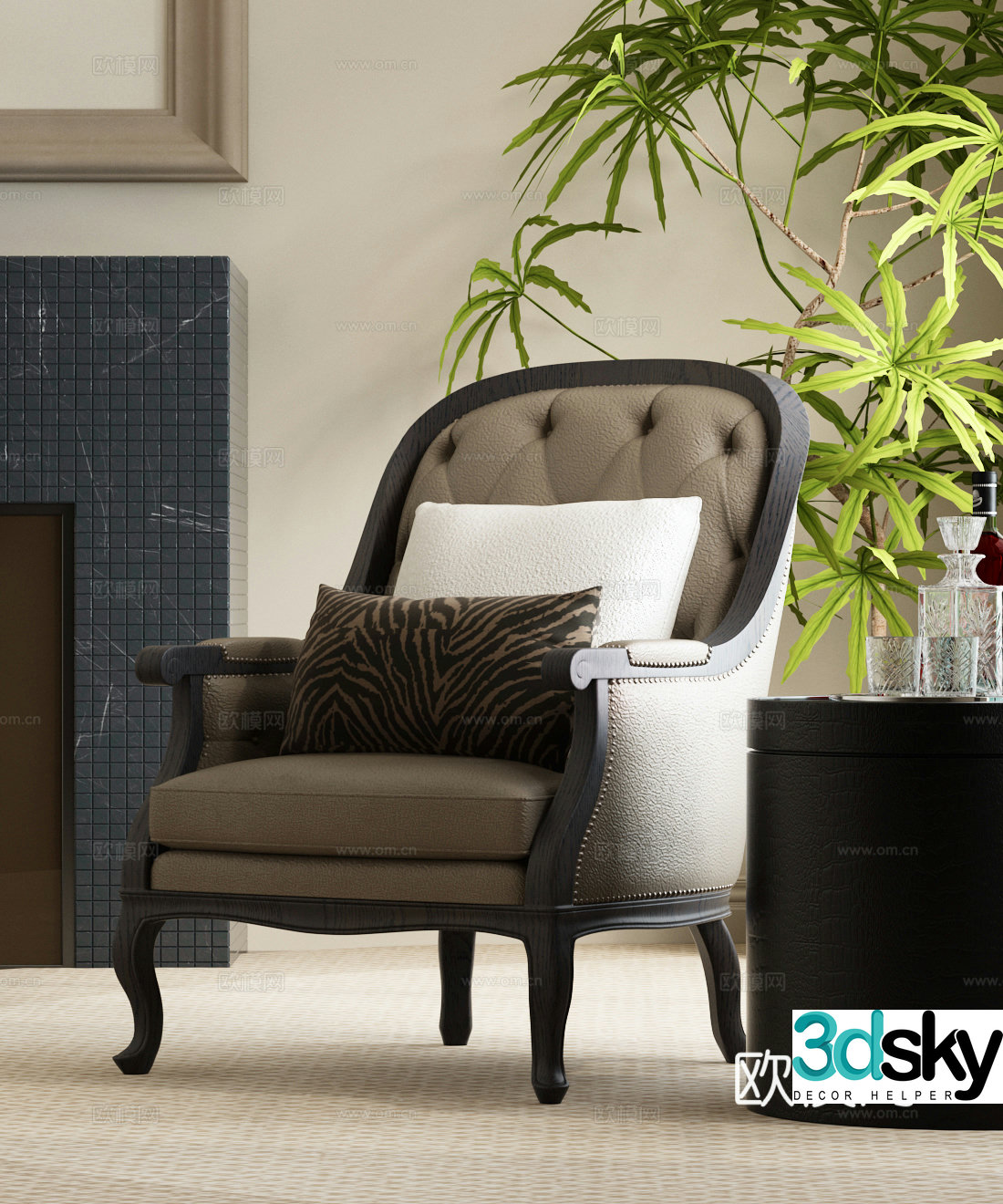 European single sofa European casual single sofa American sofa American sofa American single sofa 3D model