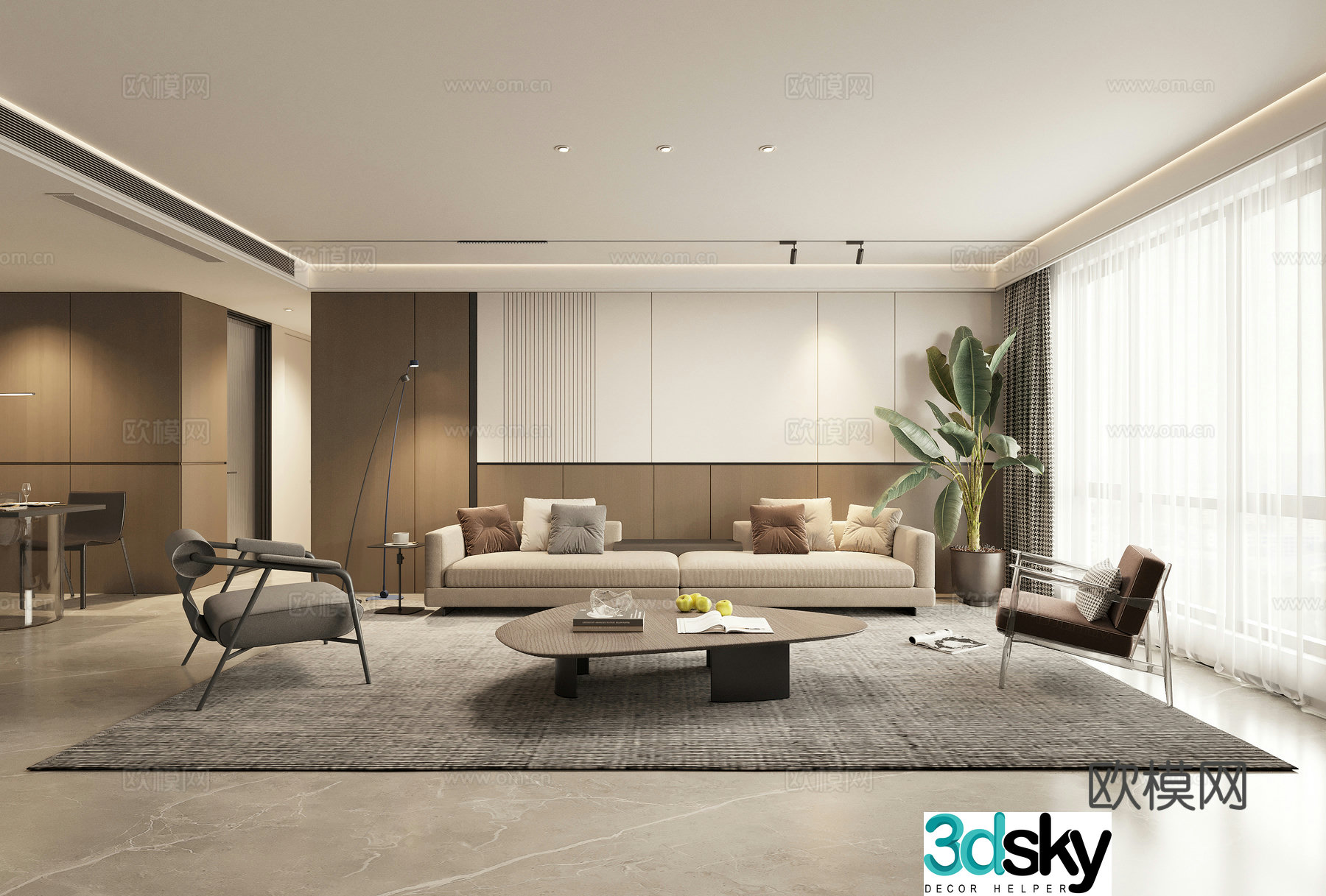 Modern living room 3d model