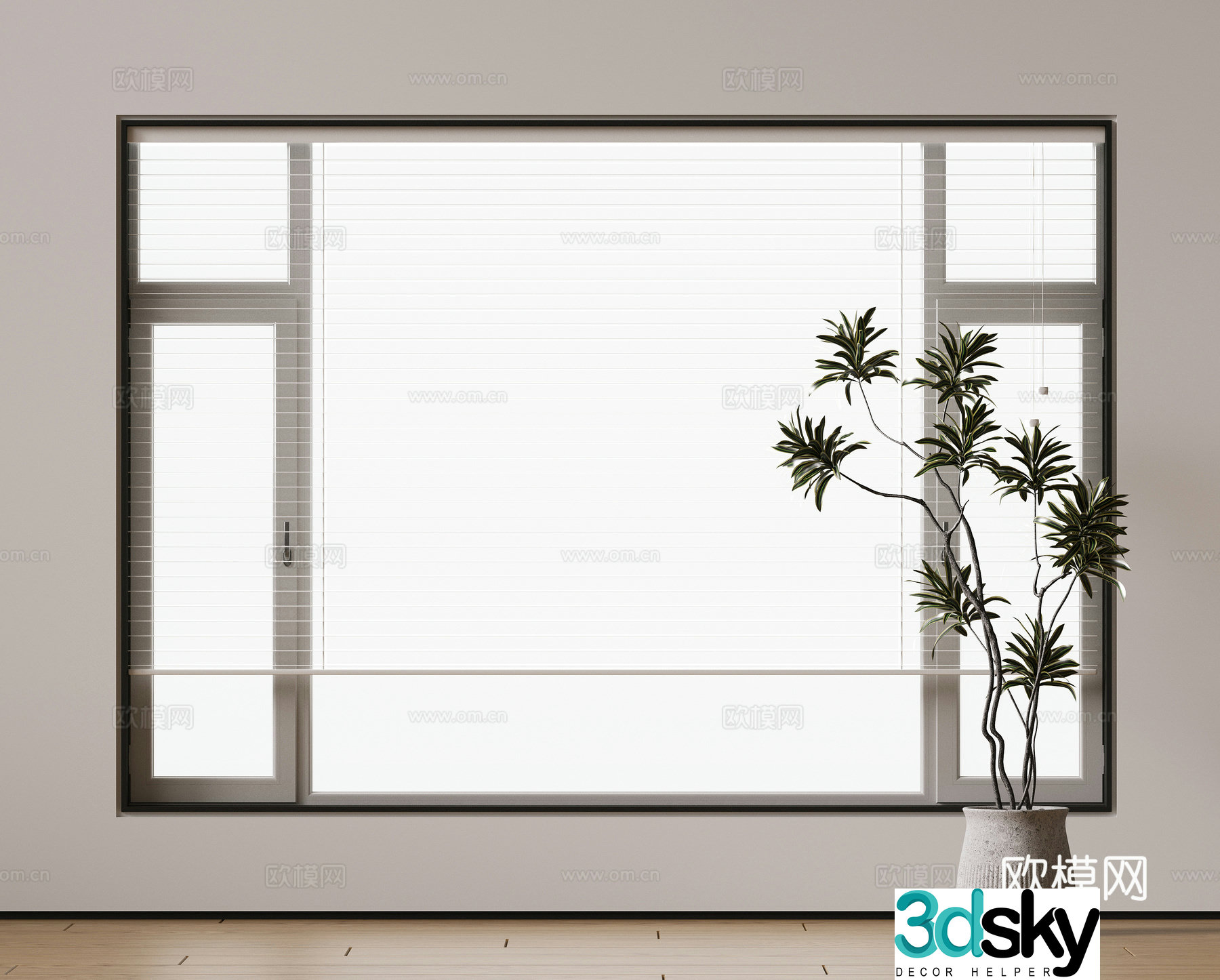 Modern Venetian blinds Roman curtains Dream curtains Curtains Honeycomb Curtains Shangri-La curtains 3D model