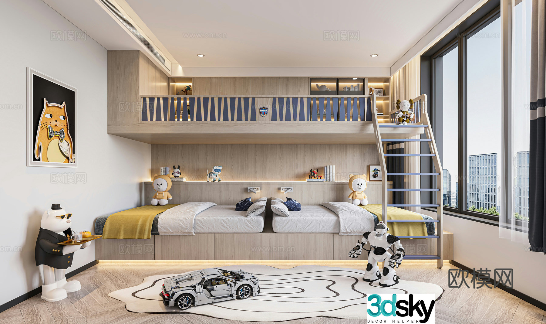 Modern children’s room 3d model