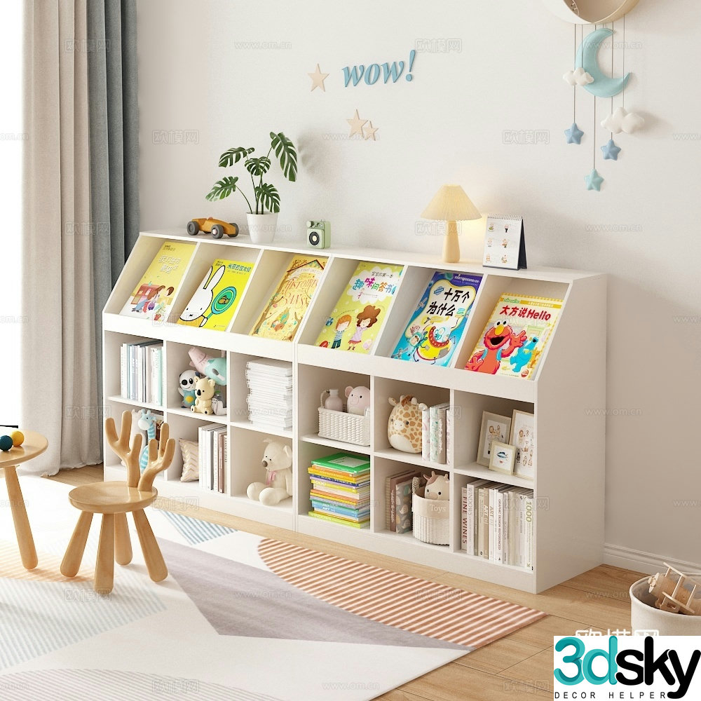 Children’s bookcase shelf 3D model