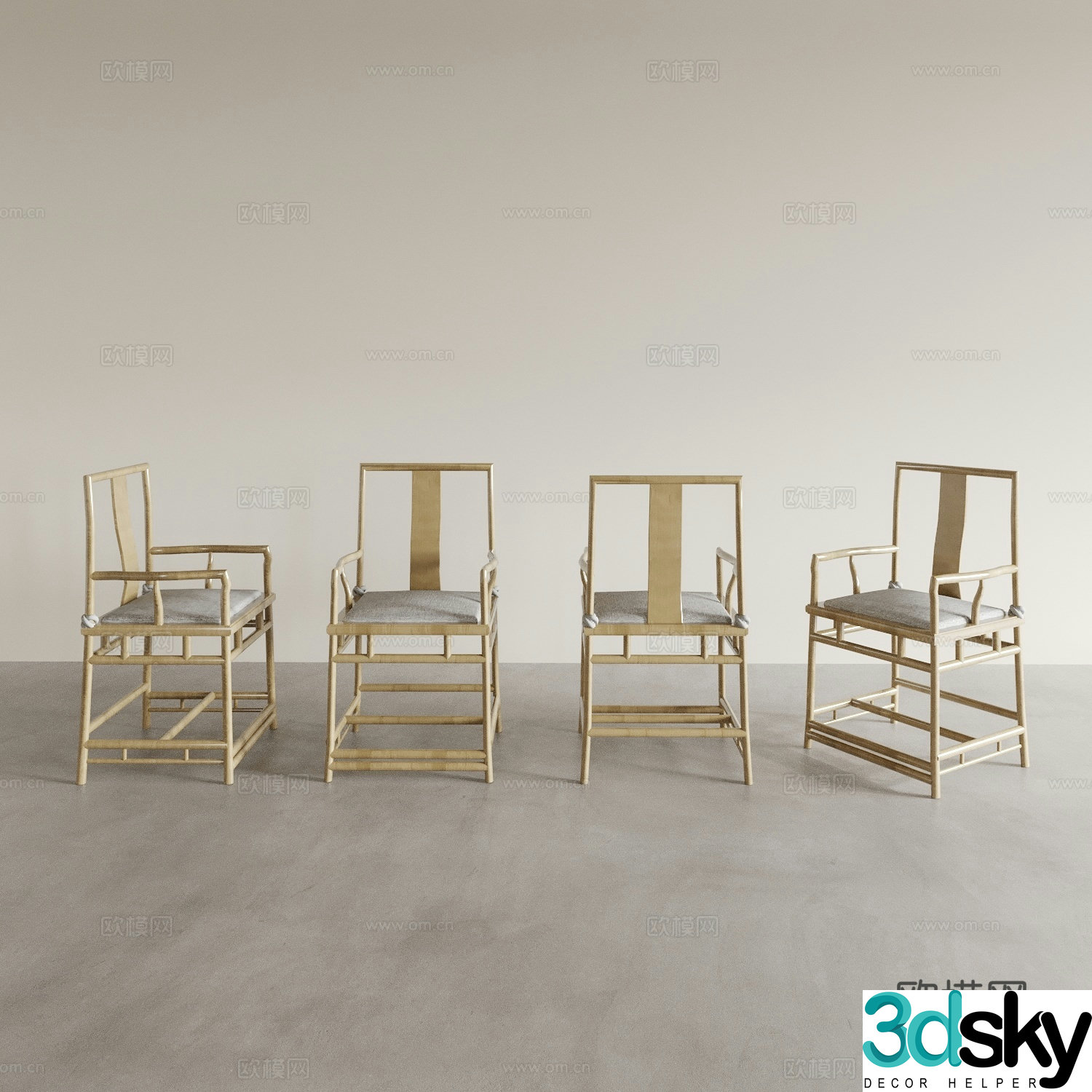 Dining chair Tea chair Leisure chair Coffee chair Taishi chair Sofa chair Back chair Desk chair 3d model