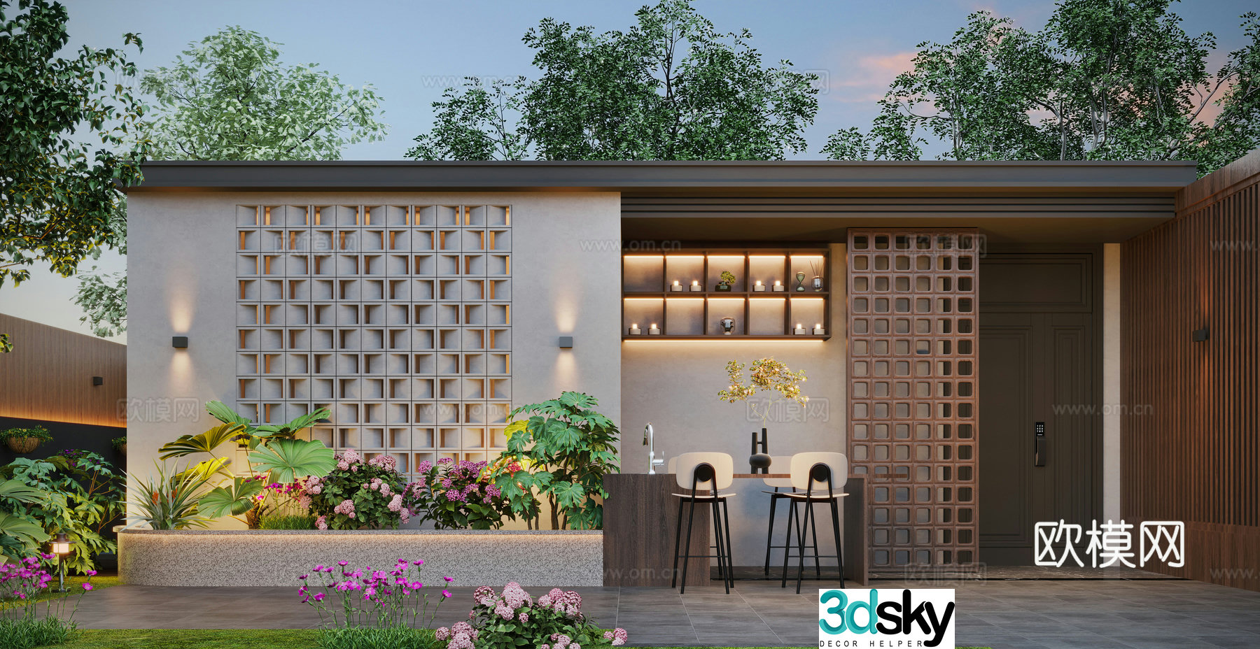 Modern garden landscape 3d model