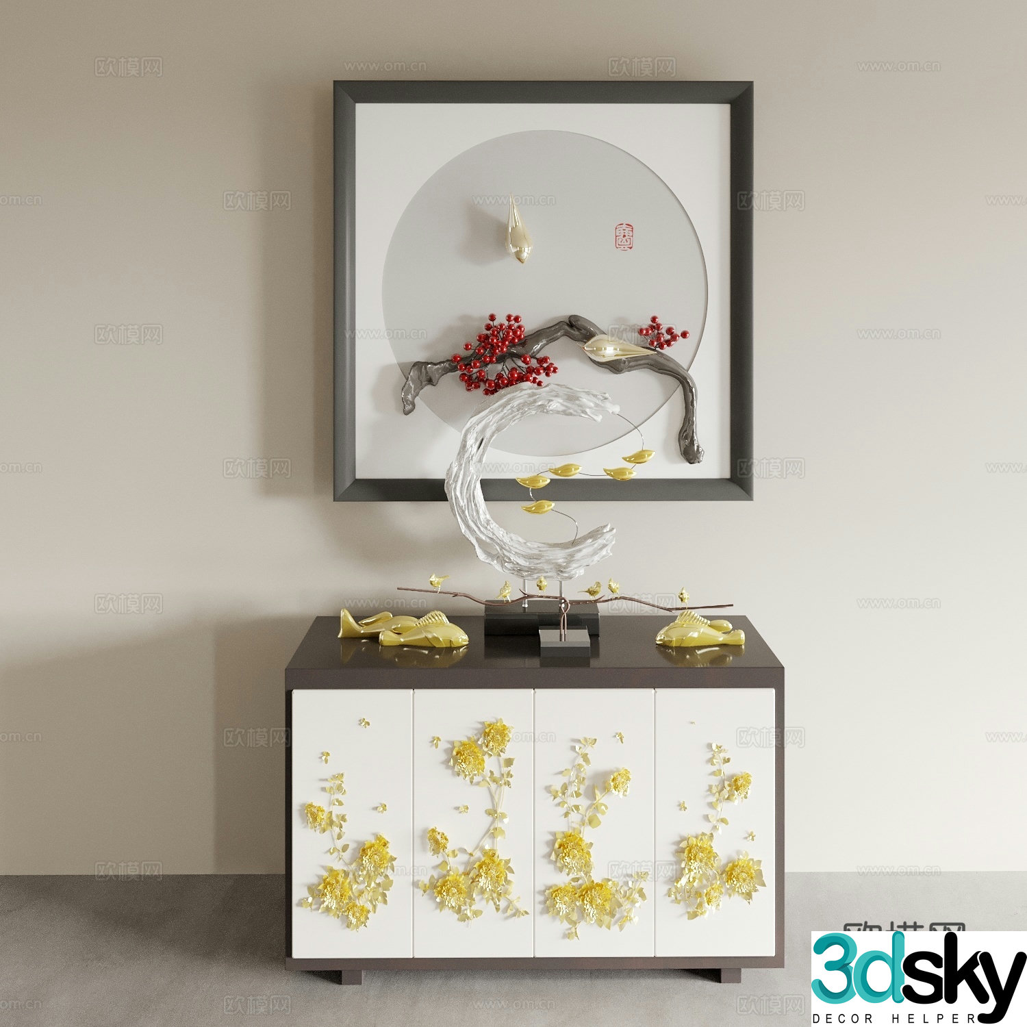 End view cabinet End view desk chest cabinet low cabinet entrance cabinet shoe cabinet 3d model