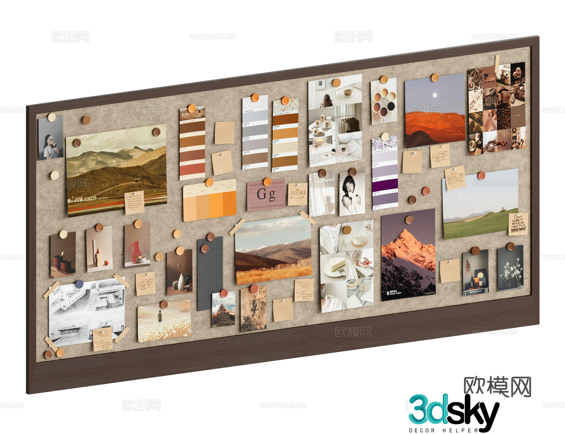 Retro cream photo wall 3d model