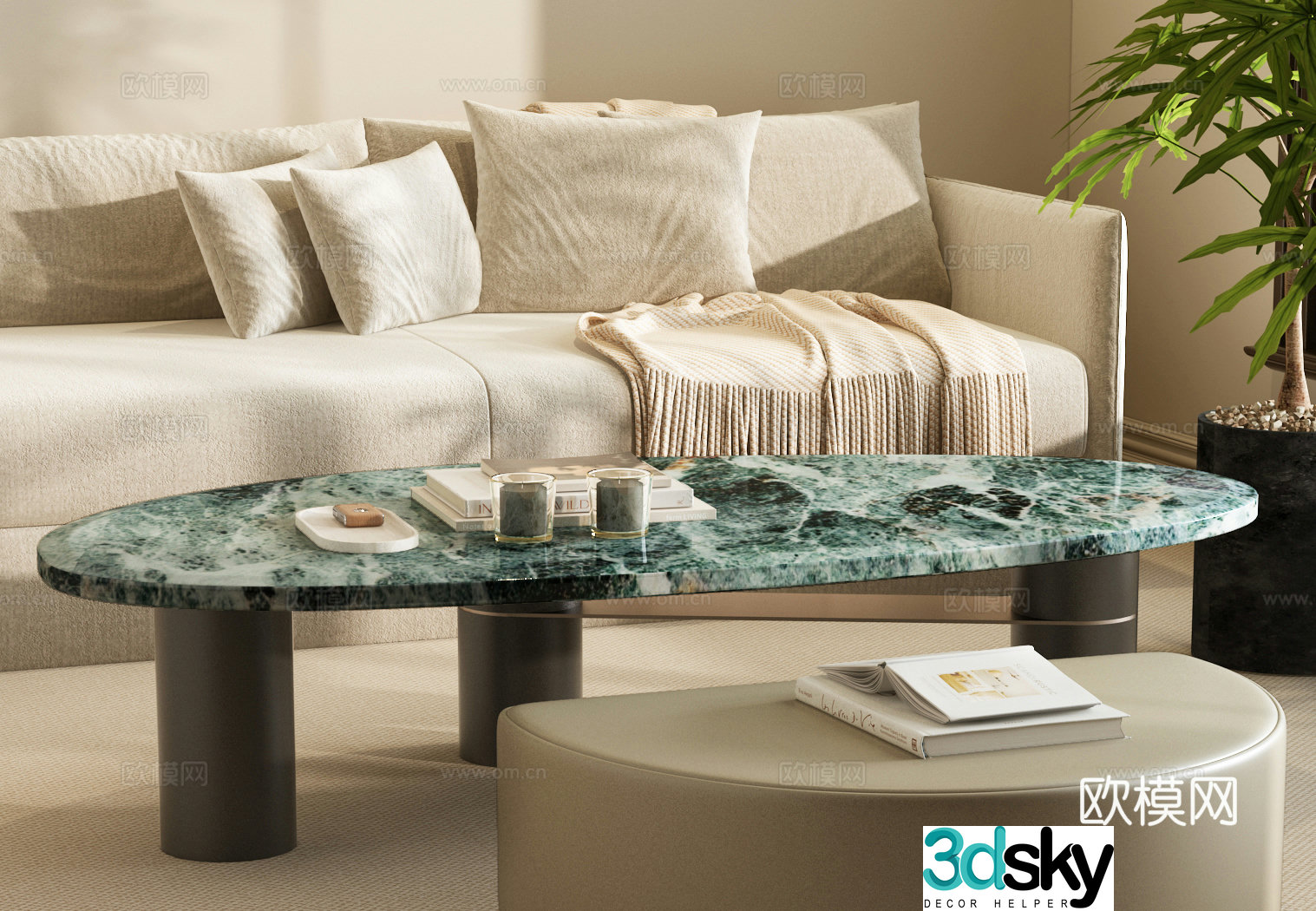 Modern Italian coffee table Italian coffee table coffee table combination modern coffee table marble coffee table 3D model