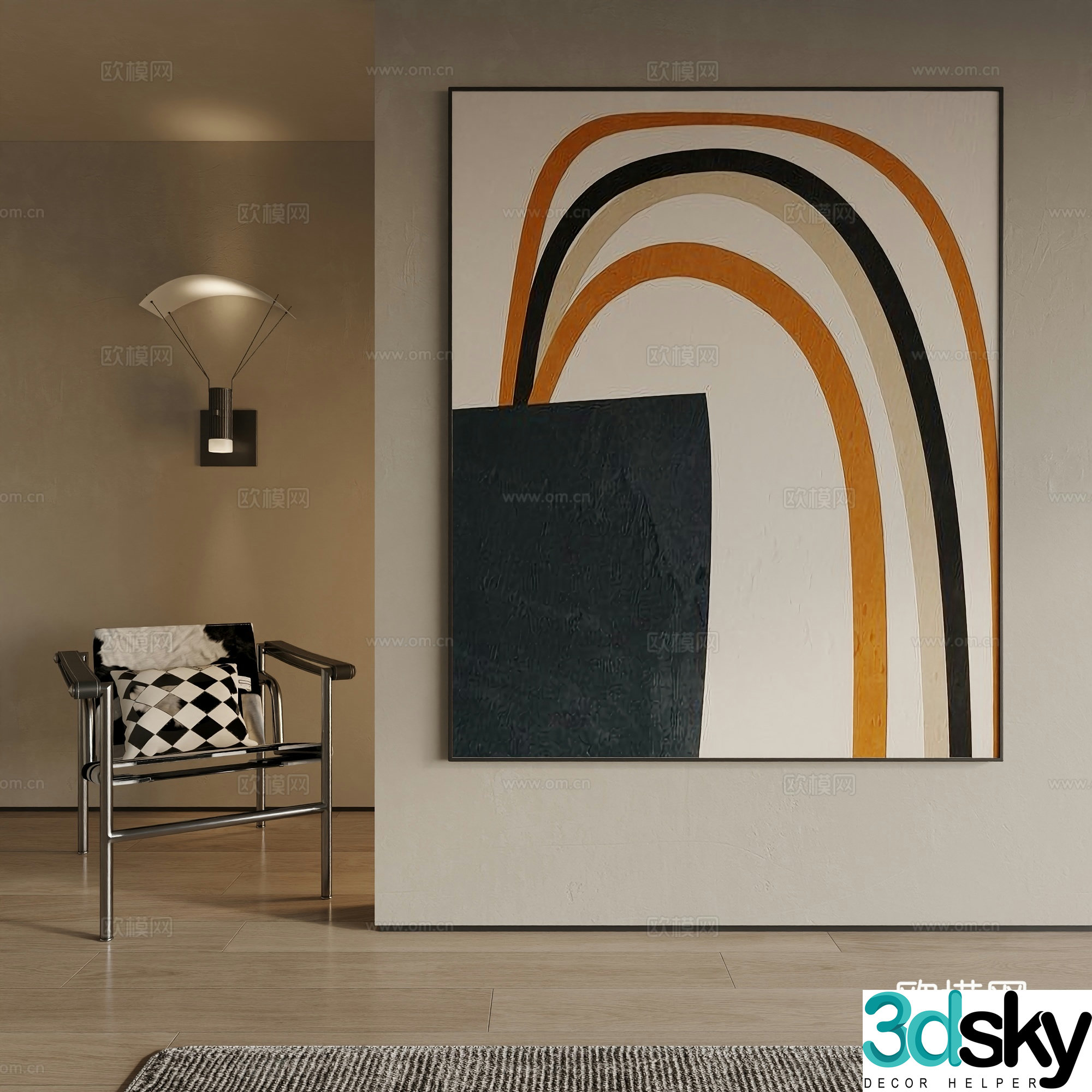 Modern decorative painting 3d model