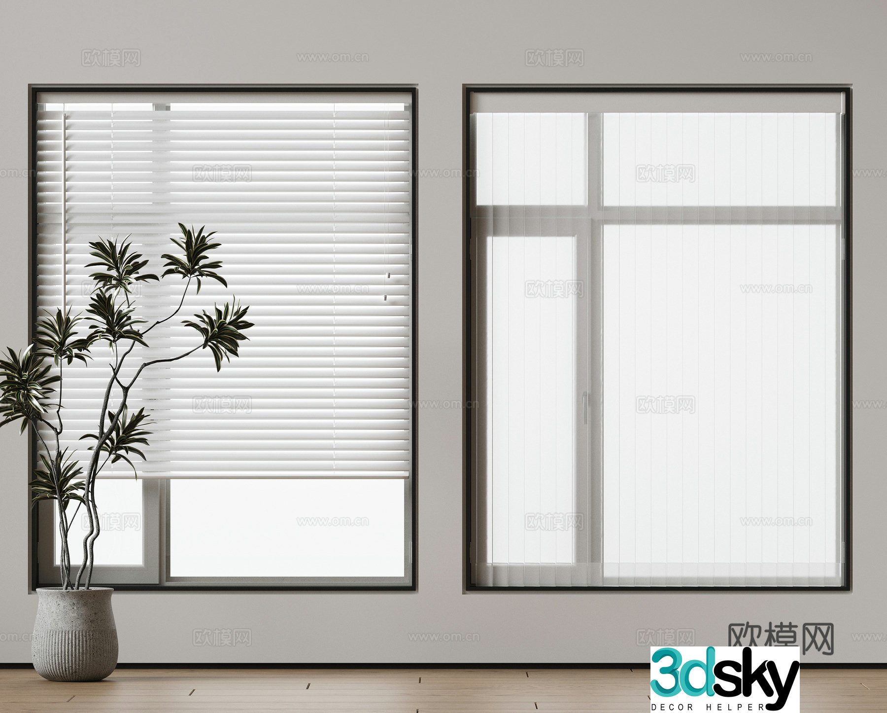 Modern Venetian blinds Roman curtains Dream curtains Curtains Honeycomb Curtains Shangri-La curtains 3D model