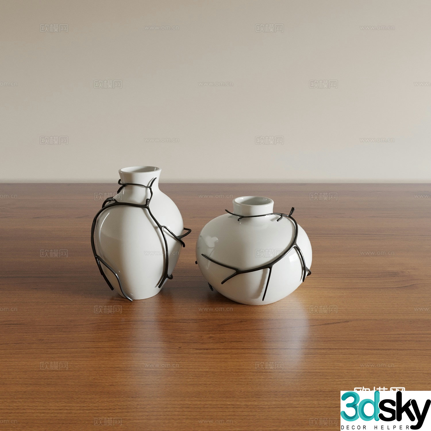 Vase Flower Art Flower Arrangement Green Plant Bonsai Pot Plant Indoor Green Plant Plant Ornament 3D Model