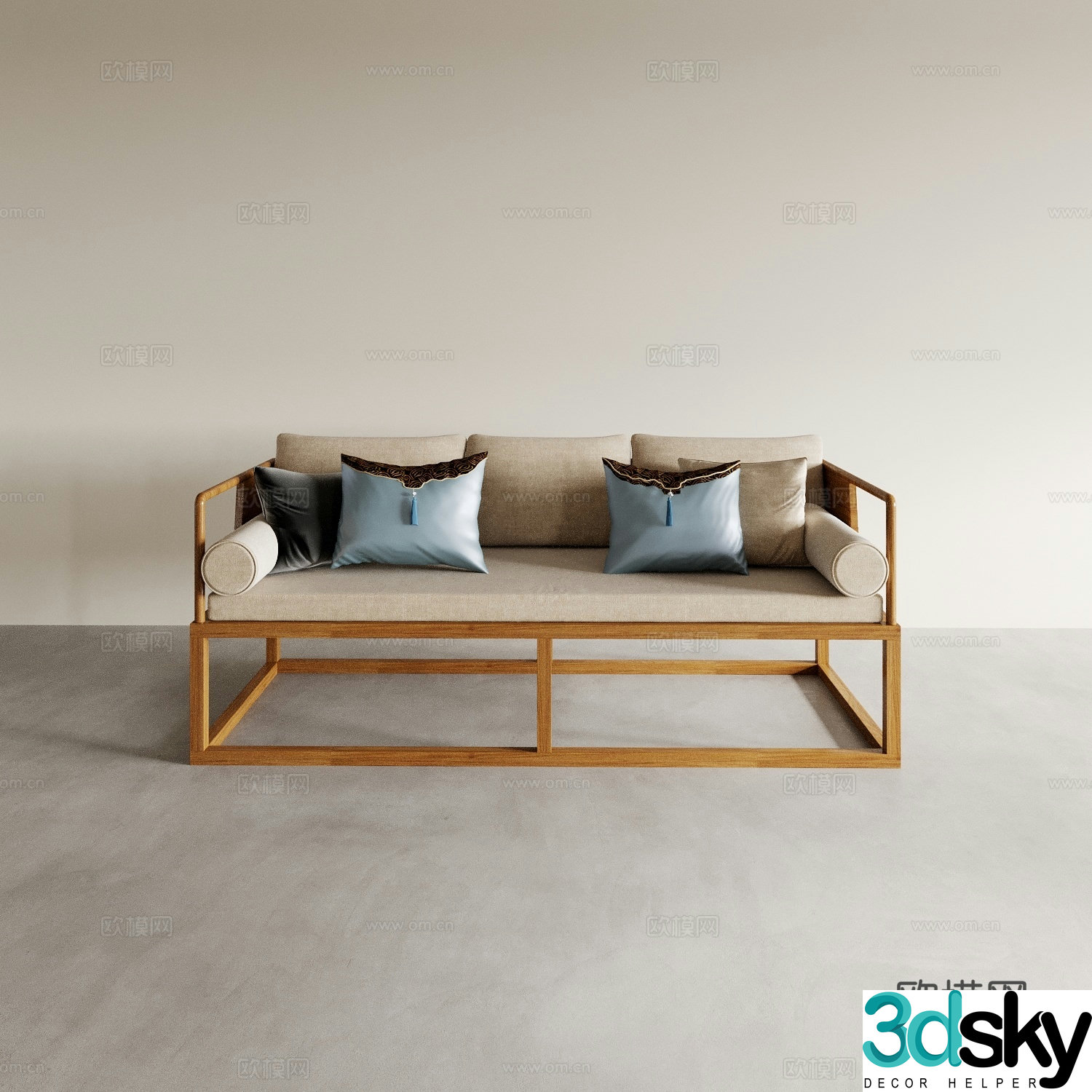 Living room sofa three-person sofa casual sofa multi-person sofa double sofa modern sofa 3D model